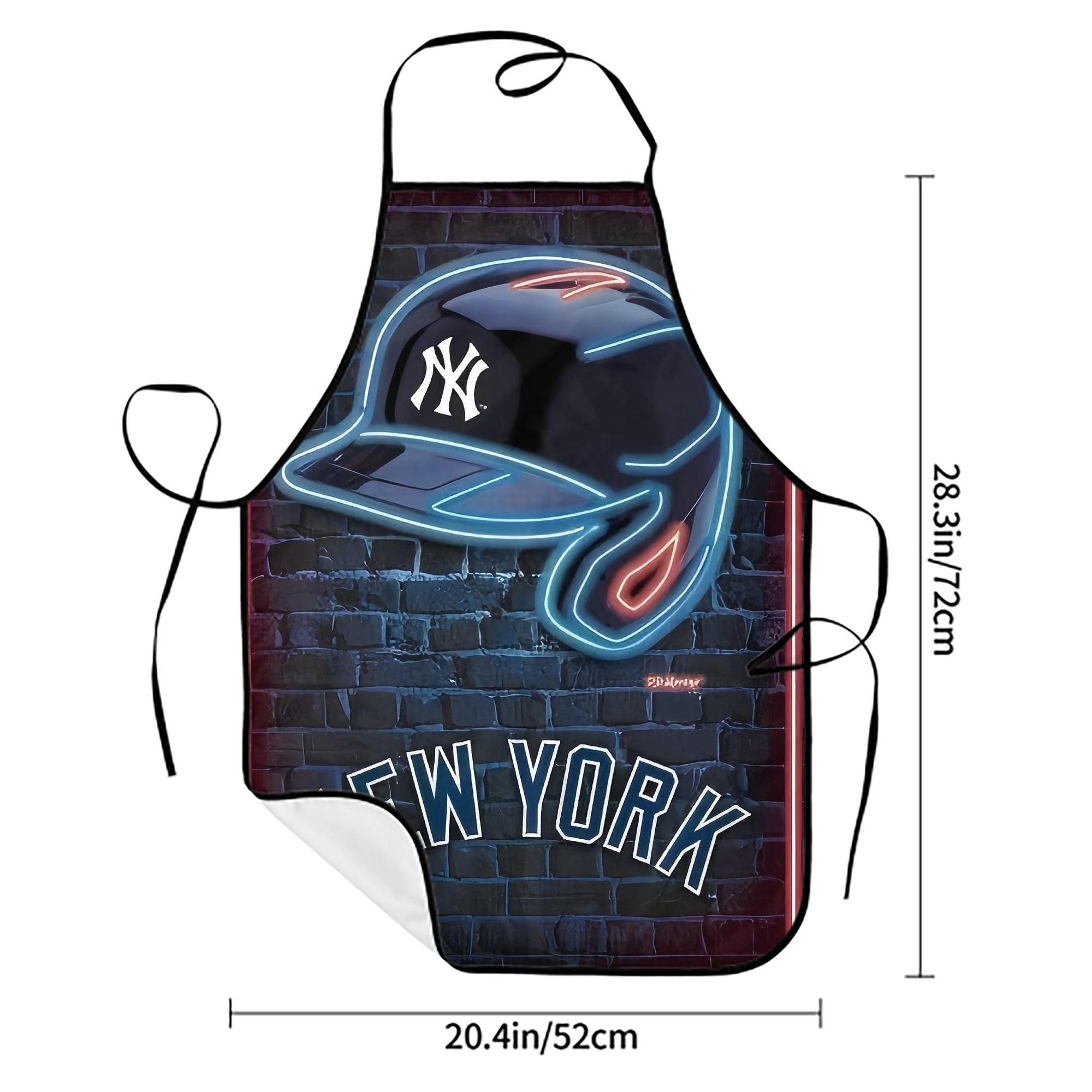 New York Yankees 230 Stain-Resistant Polyester Apron With Pocket – Full Print, Waterproof, Anti-Wrinkle, Anti-Pilling – Ideal For Kitchen, BBQ, Restaurant, Salon & More