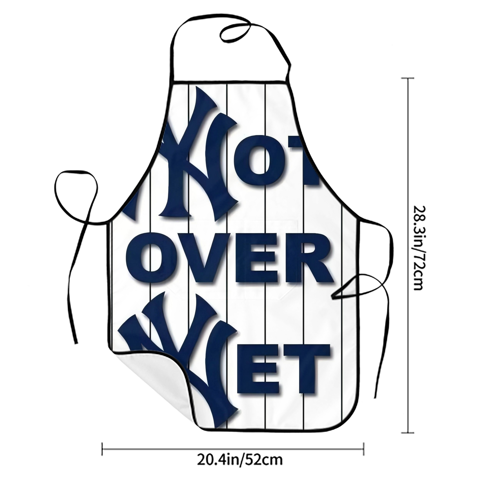 New York Yankees Not over Net Stain-Resistant Polyester Apron With Pocket – Full Print, Waterproof, Anti-Wrinkle, Anti-Pilling – Ideal For Kitchen, BBQ, Restaurant, Salon & More