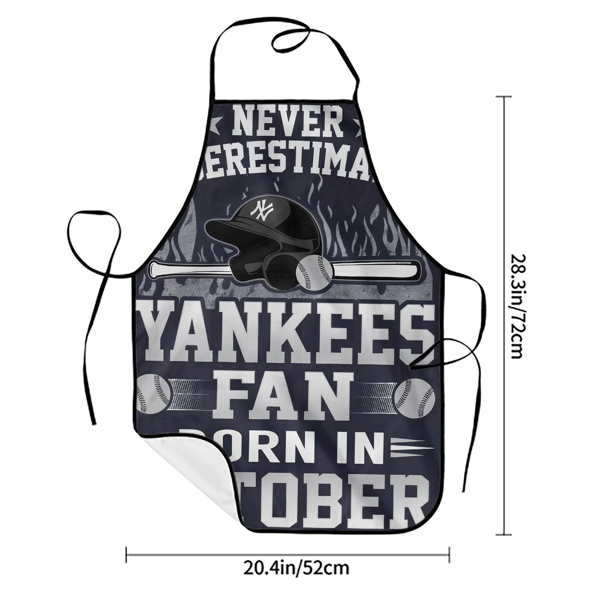 New York Yankees 349 Stain-Resistant Polyester Apron With Pocket – Full Print, Waterproof, Anti-Wrinkle, Anti-Pilling – Ideal For Kitchen, BBQ, Restaurant, Salon & More