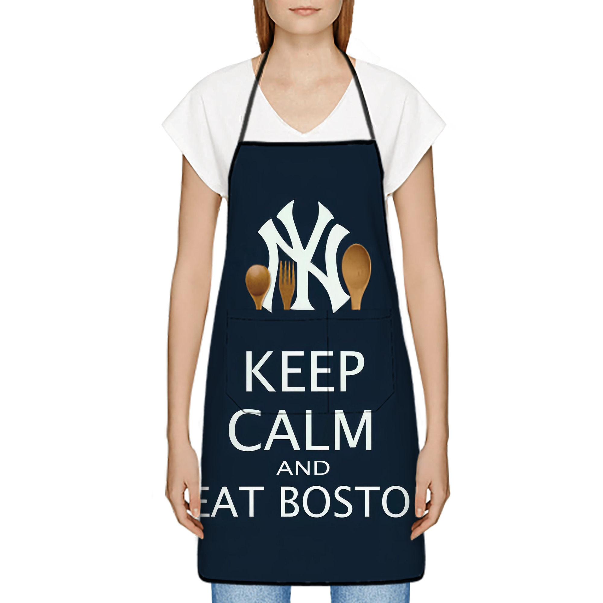 New York Yankees 136 Stain-Resistant Polyester Apron With Pocket – Full Print, Waterproof, Anti-Wrinkle, Anti-Pilling – Ideal For Kitchen, BBQ, Restaurant, Salon & More