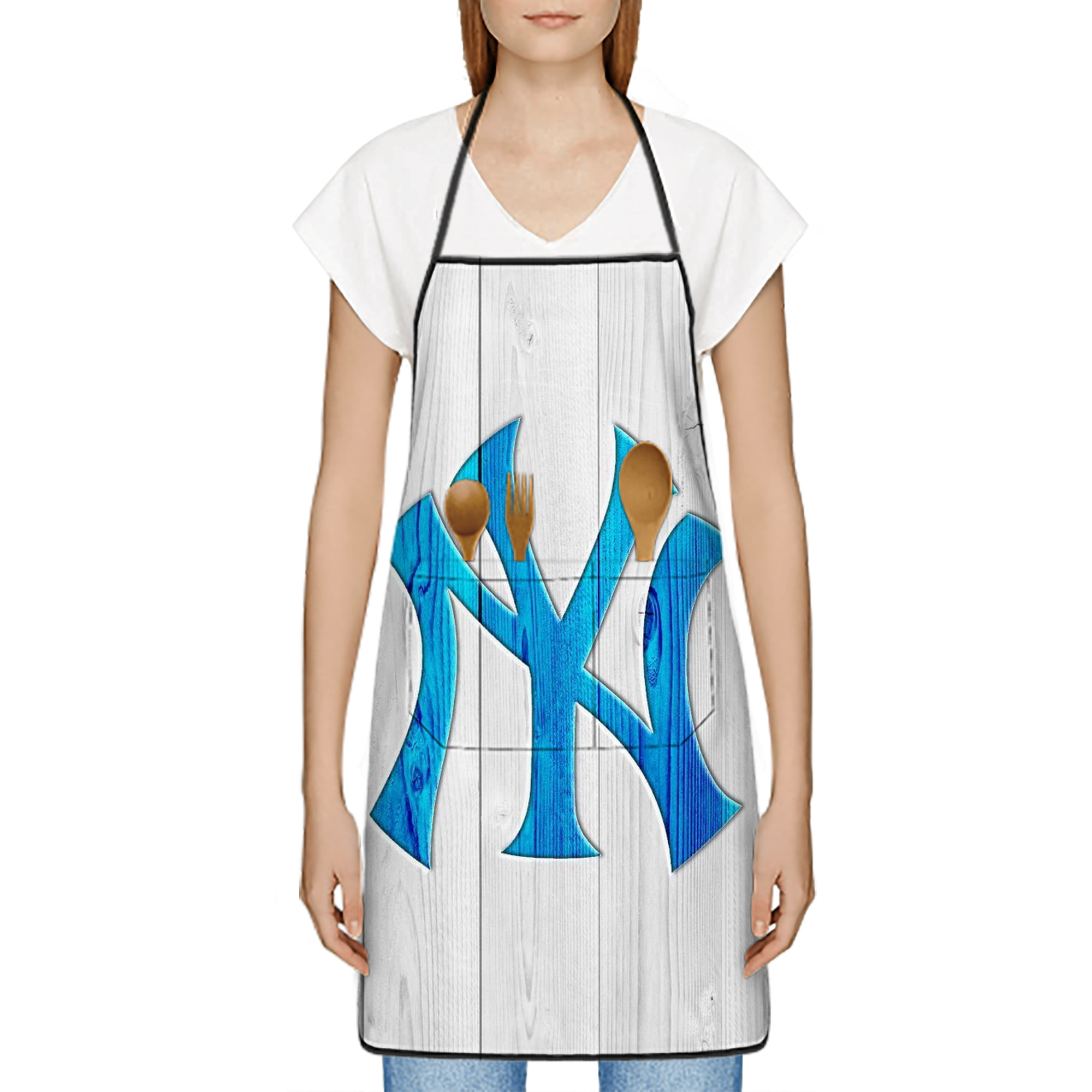 New York Yankees 156 Stain-Resistant Polyester Apron With Pocket – Full Print, Waterproof, Anti-Wrinkle, Anti-Pilling – Ideal For Kitchen, BBQ, Restaurant, Salon & More