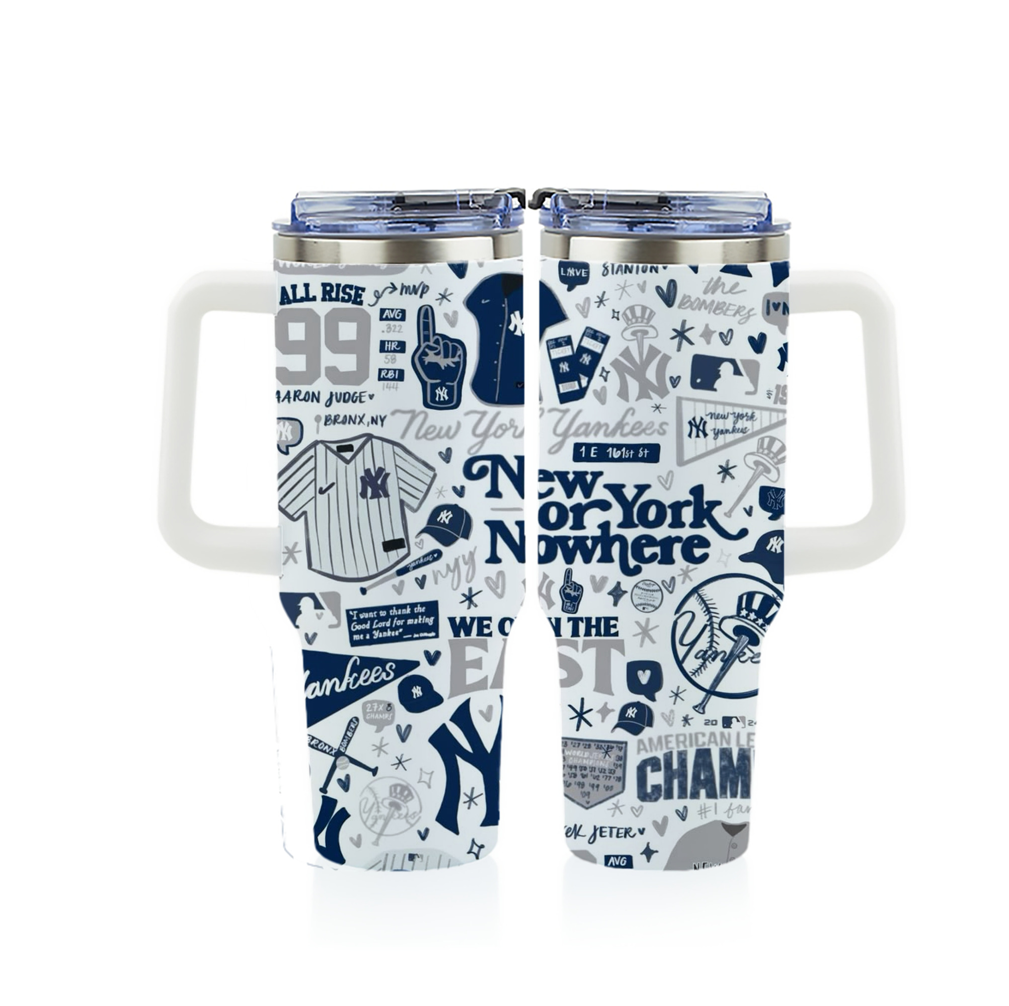 New York Yankees 113 40oz Full Wrap Car Tumbler – Durable Stainless Steel Travel Mug With Vibrant UV Print – Double Wall Insulated, Fits Most Car Cup Holders