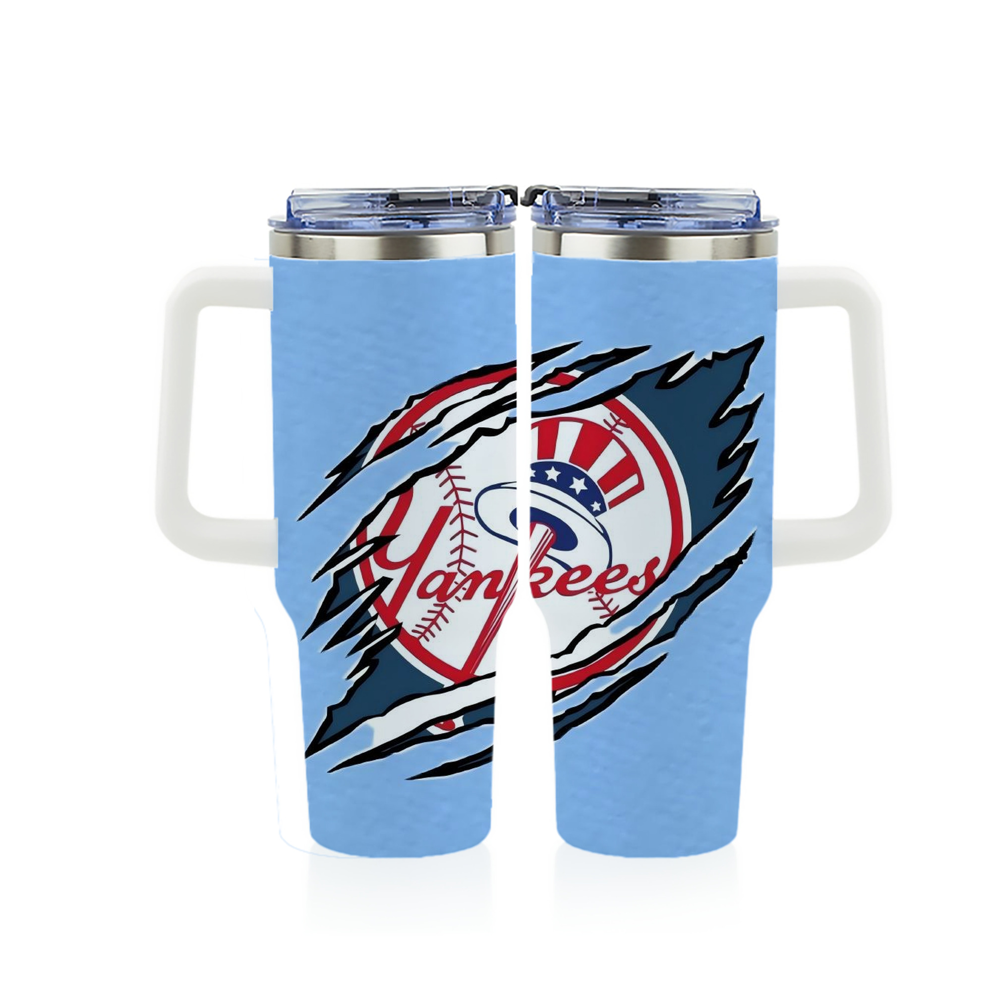 New York Yankees 128 40oz Full Wrap Car Tumbler – Durable Stainless Steel Travel Mug With Vibrant UV Print – Double Wall Insulated, Fits Most Car Cup Holders