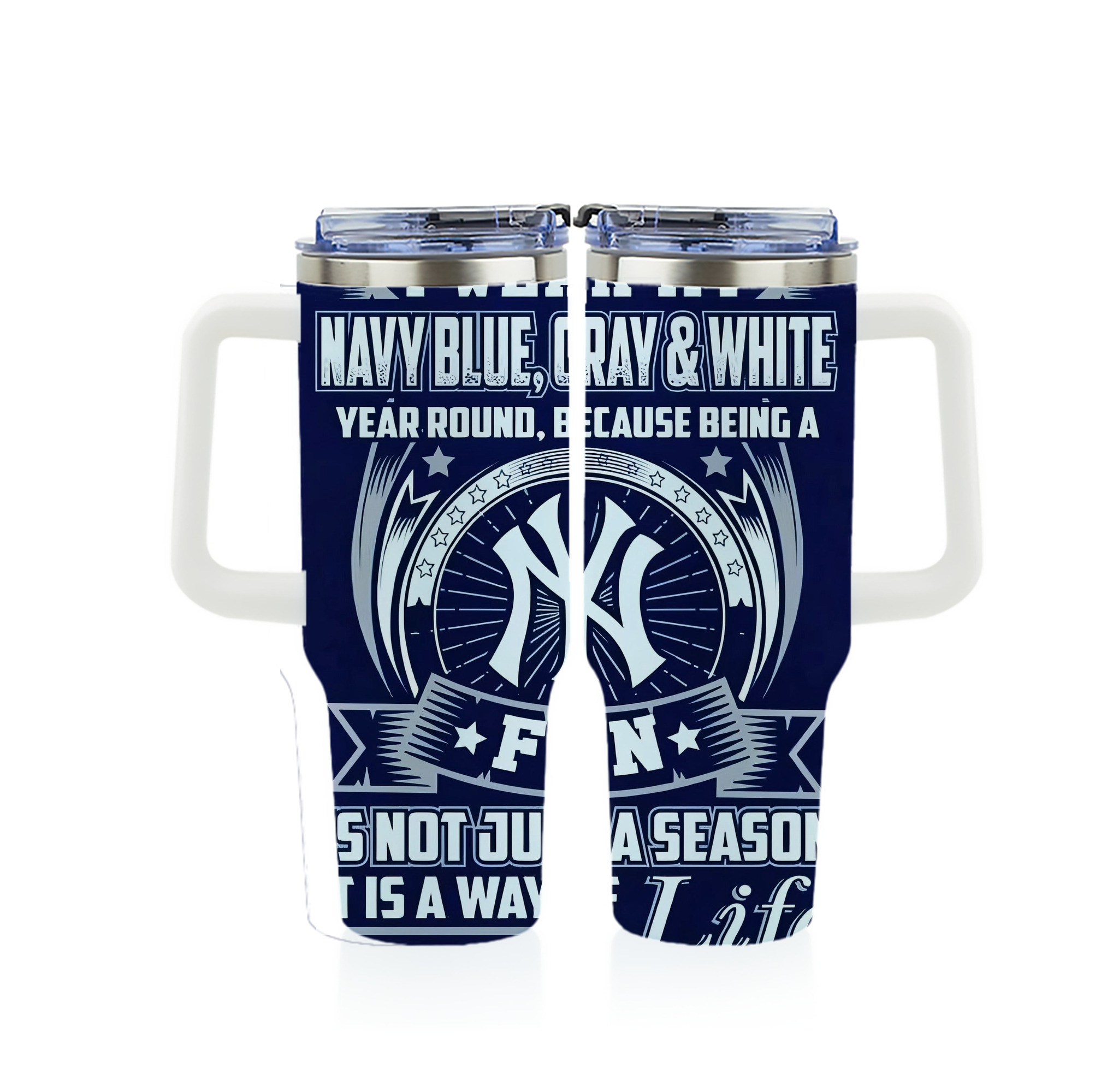 New York Yankees 194 40oz Full Wrap Car Tumbler – Durable Stainless Steel Travel Mug With Vibrant UV Print – Double Wall Insulated, Fits Most Car Cup Holders