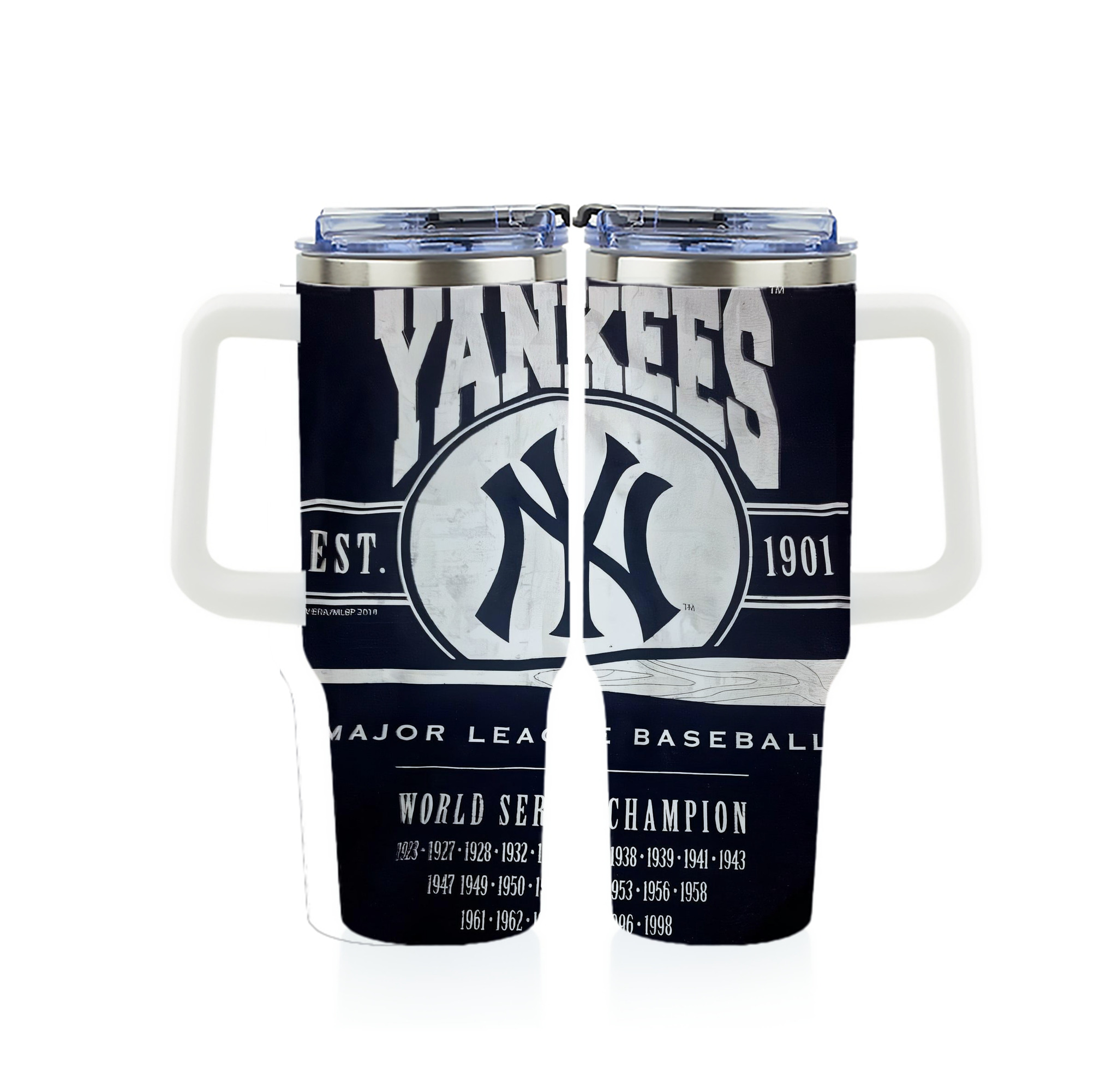 New York Yankees 211 40oz Full Wrap Car Tumbler – Durable Stainless Steel Travel Mug With Vibrant UV Print – Double Wall Insulated, Fits Most Car Cup Holders