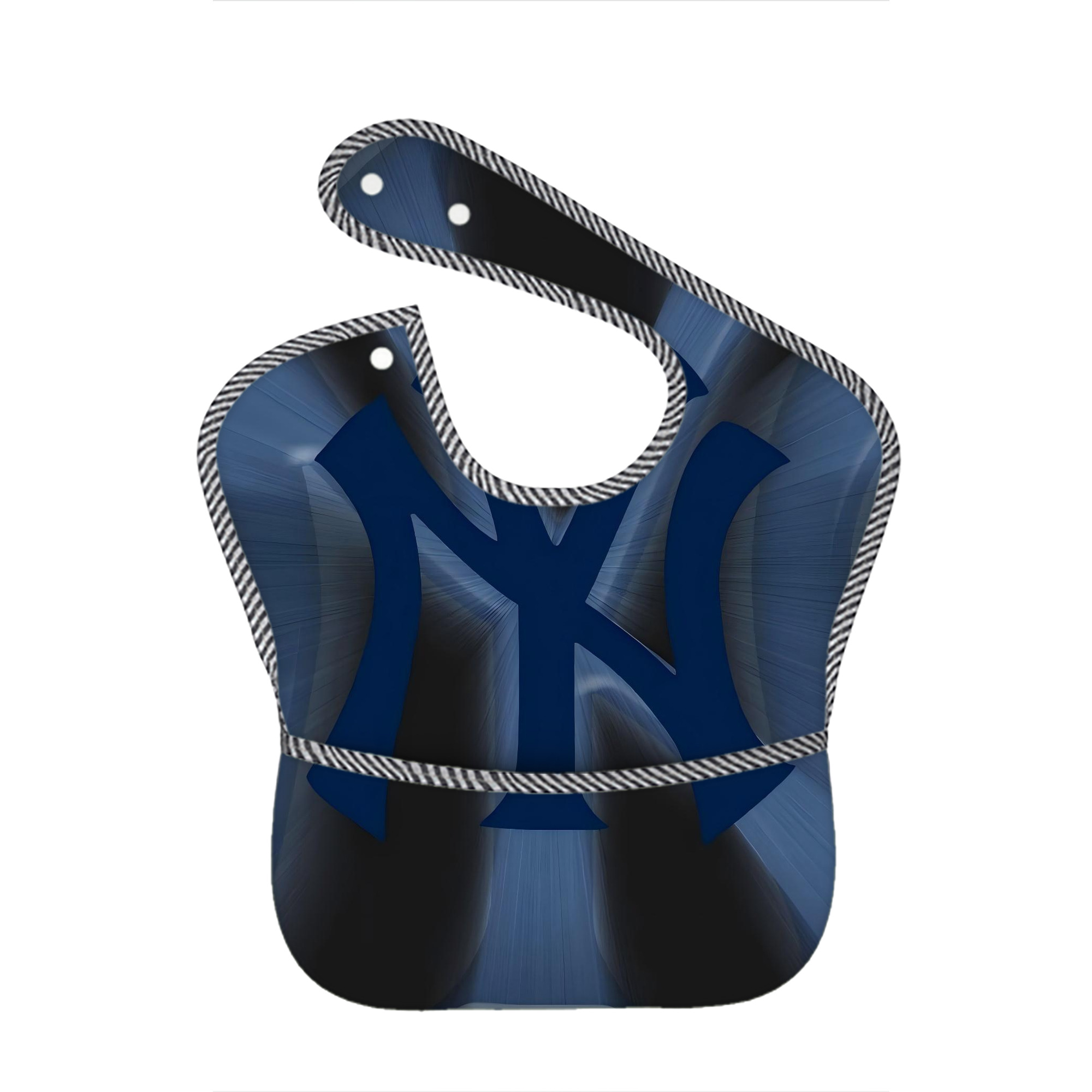 New York Yankees 110 Adjustable Waterproof Toddler Bib – Full-Print Durable Polyester – Foldable Crumb Pocket – Easy Snap Closure – Soft