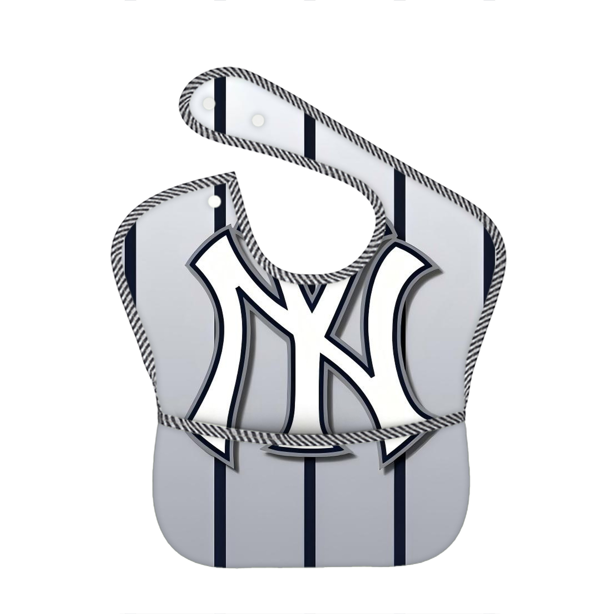 New York Yankees 118 Adjustable Waterproof Toddler Bib – Full-Print Durable Polyester – Foldable Crumb Pocket – Easy Snap Closure – Soft