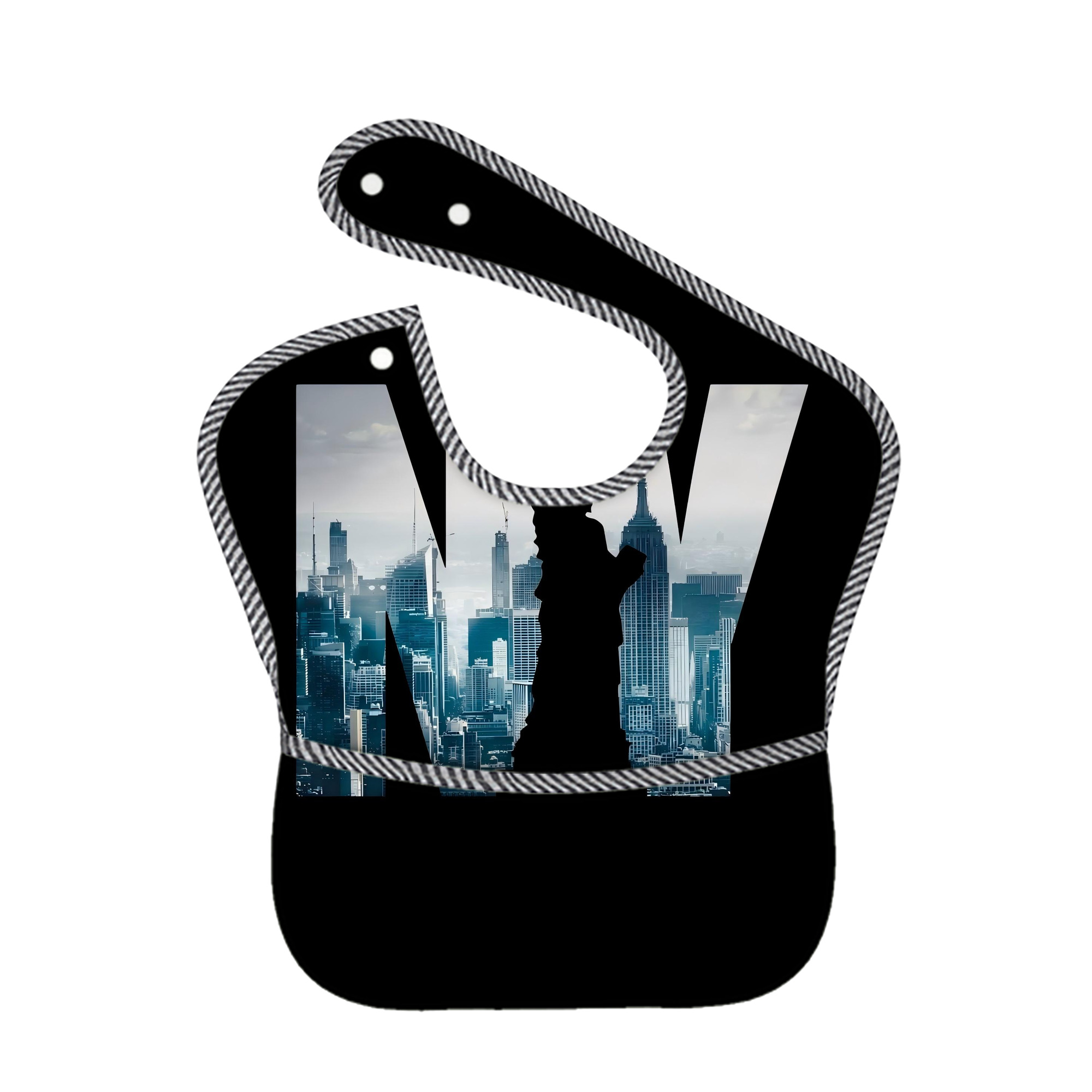 New York Yankees 142 Adjustable Waterproof Toddler Bib – Full-Print Durable Polyester – Foldable Crumb Pocket – Easy Snap Closure – Soft