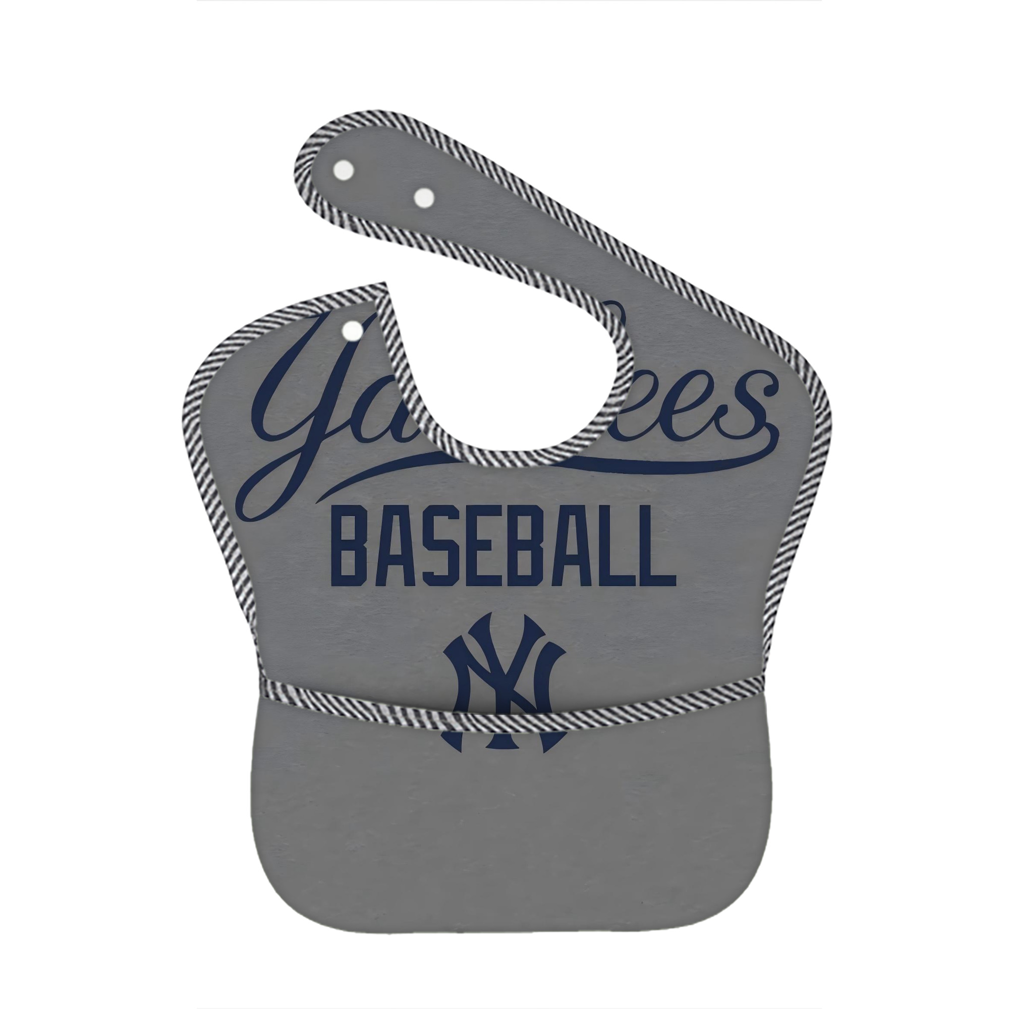 New York Yankees 147 Adjustable Waterproof Toddler Bib – Full-Print Durable Polyester – Foldable Crumb Pocket – Easy Snap Closure – Soft