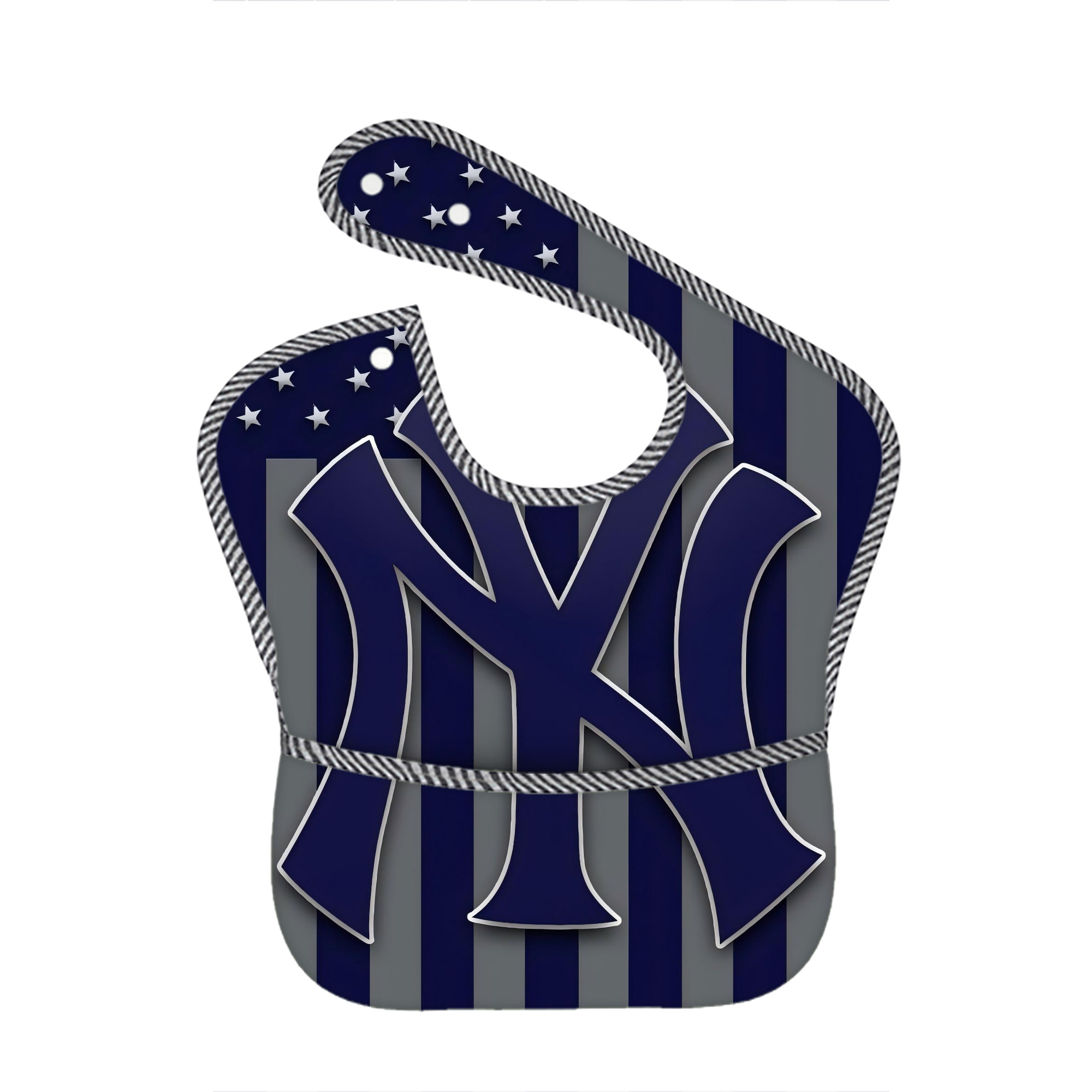 New York Yankees 162 Adjustable Waterproof Toddler Bib – Full-Print Durable Polyester – Foldable Crumb Pocket – Easy Snap Closure – Soft
