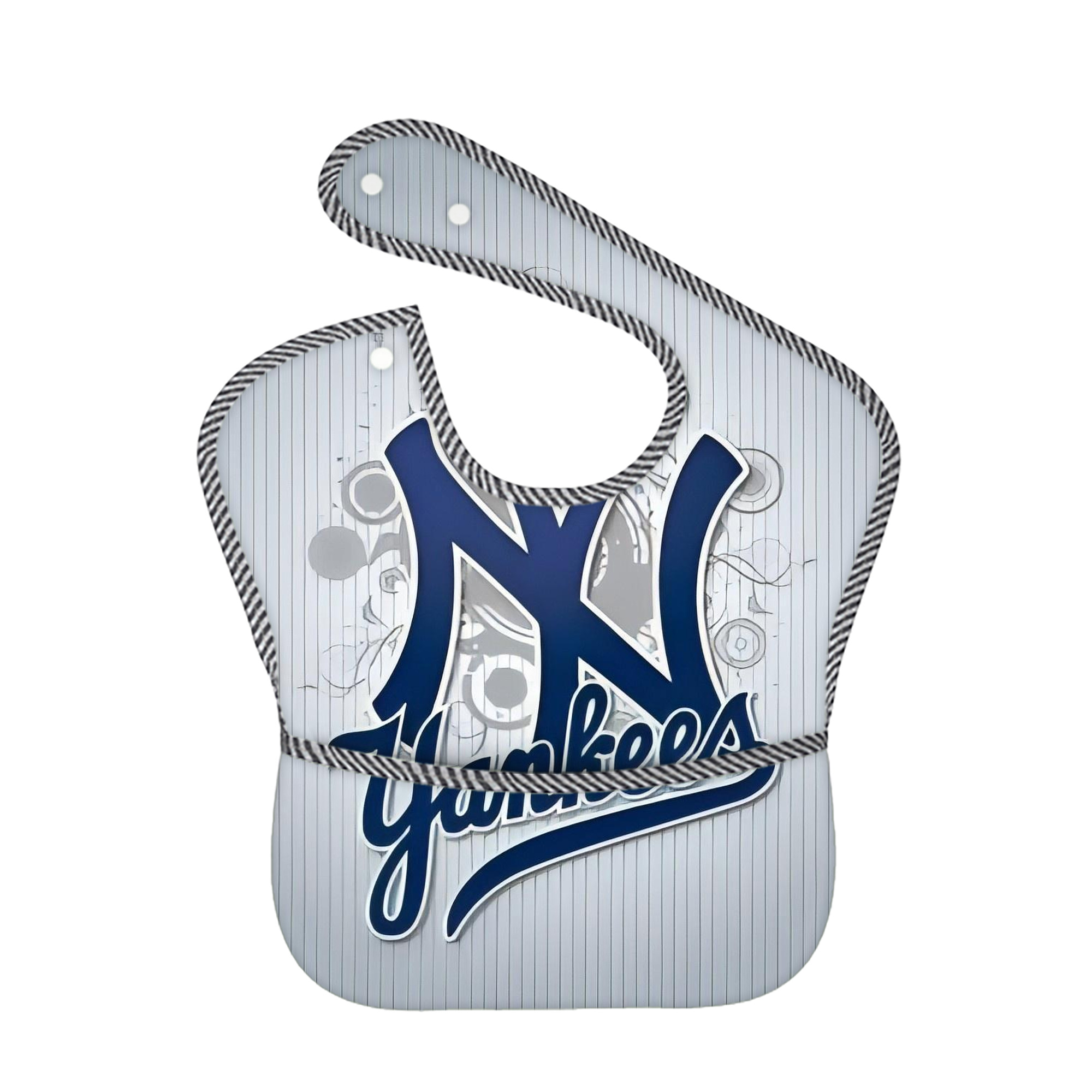 New York Yankees 181 Adjustable Waterproof Toddler Bib – Full-Print Durable Polyester – Foldable Crumb Pocket – Easy Snap Closure – Soft