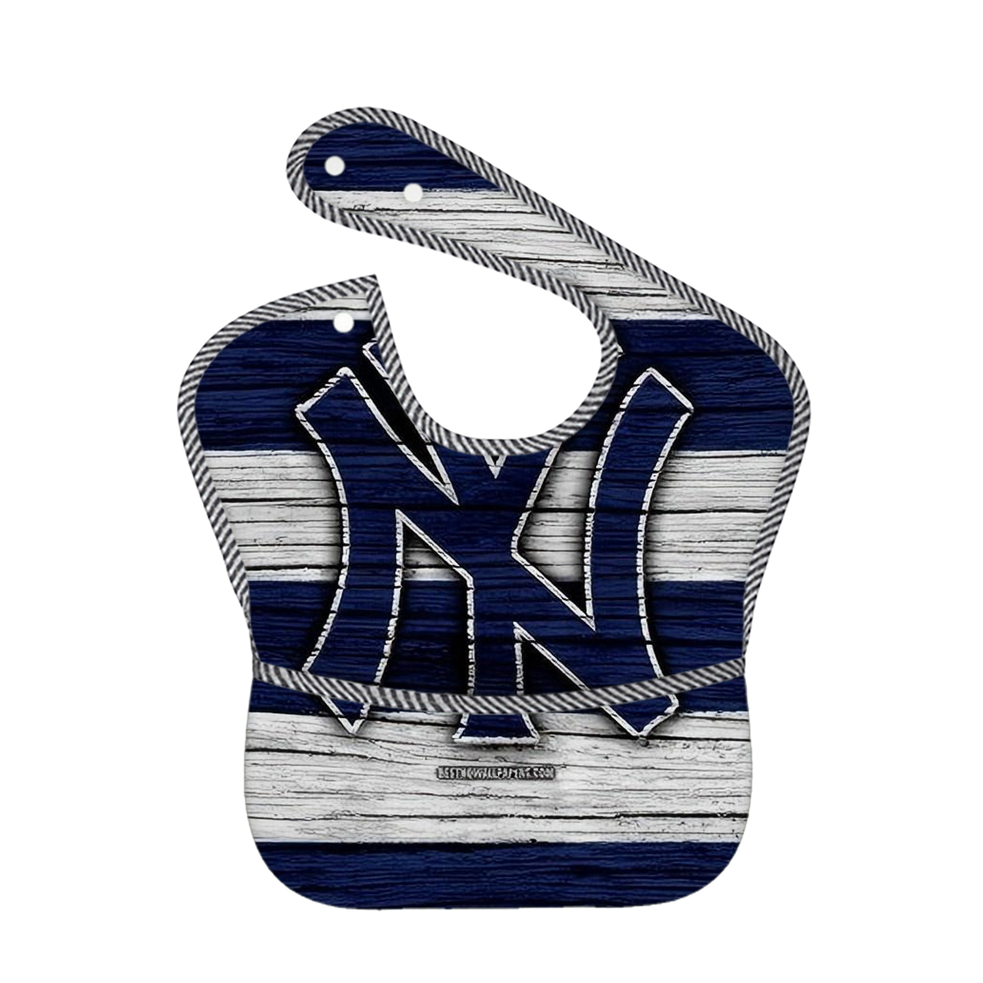 New York Yankees 187 Adjustable Waterproof Toddler Bib – Full-Print Durable Polyester – Foldable Crumb Pocket – Easy Snap Closure – Soft