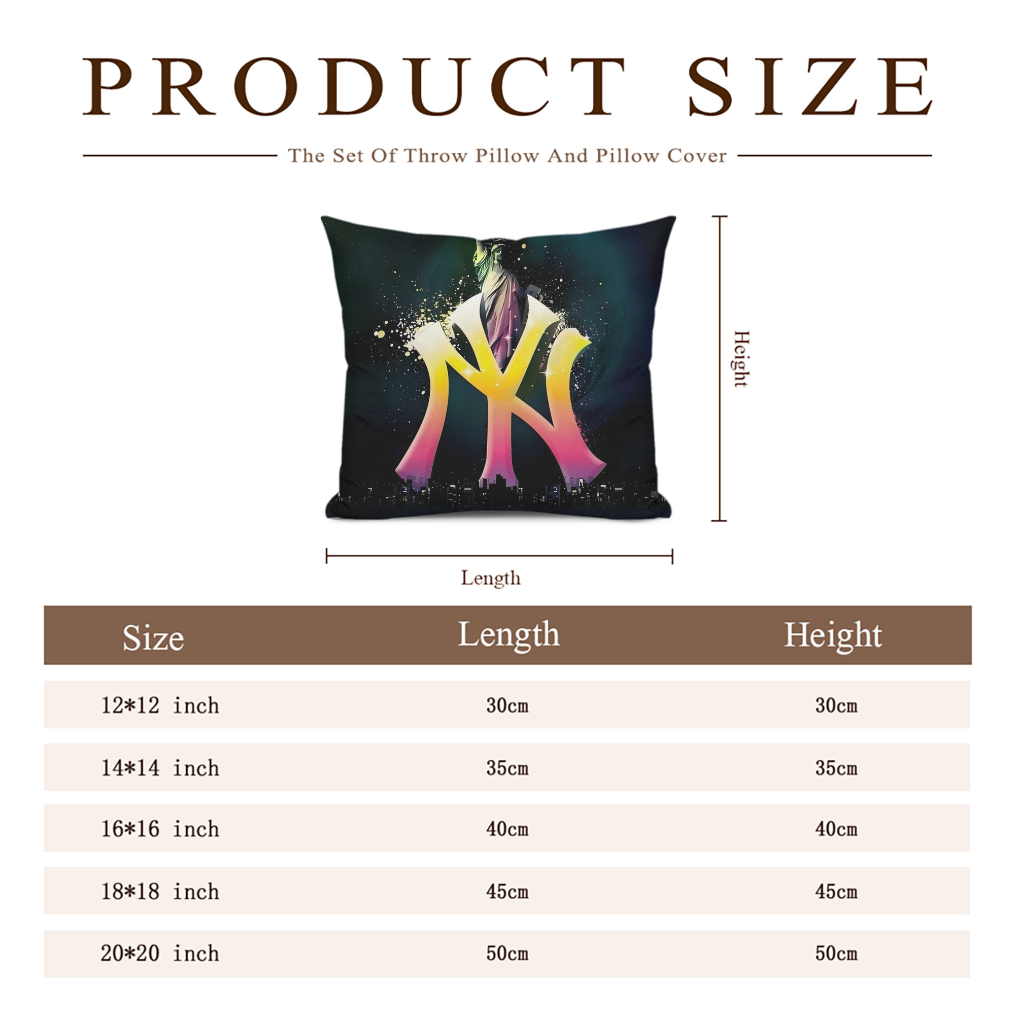 New York Yankees 149 Soft Polyester Pillow Cover With Insert – Double-Sided Design, Invisible Zipper, Durable & Breathable – Easy Care Cushion Set