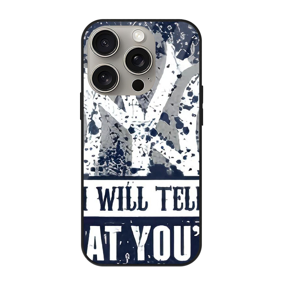 New York Yankees 322 IPhone 15 Pro Mirror Phone Case – UV Printed Glass + TPU – Scratch-Resistant, Wireless Charging Compatible, Precise Fit & Stylish Design