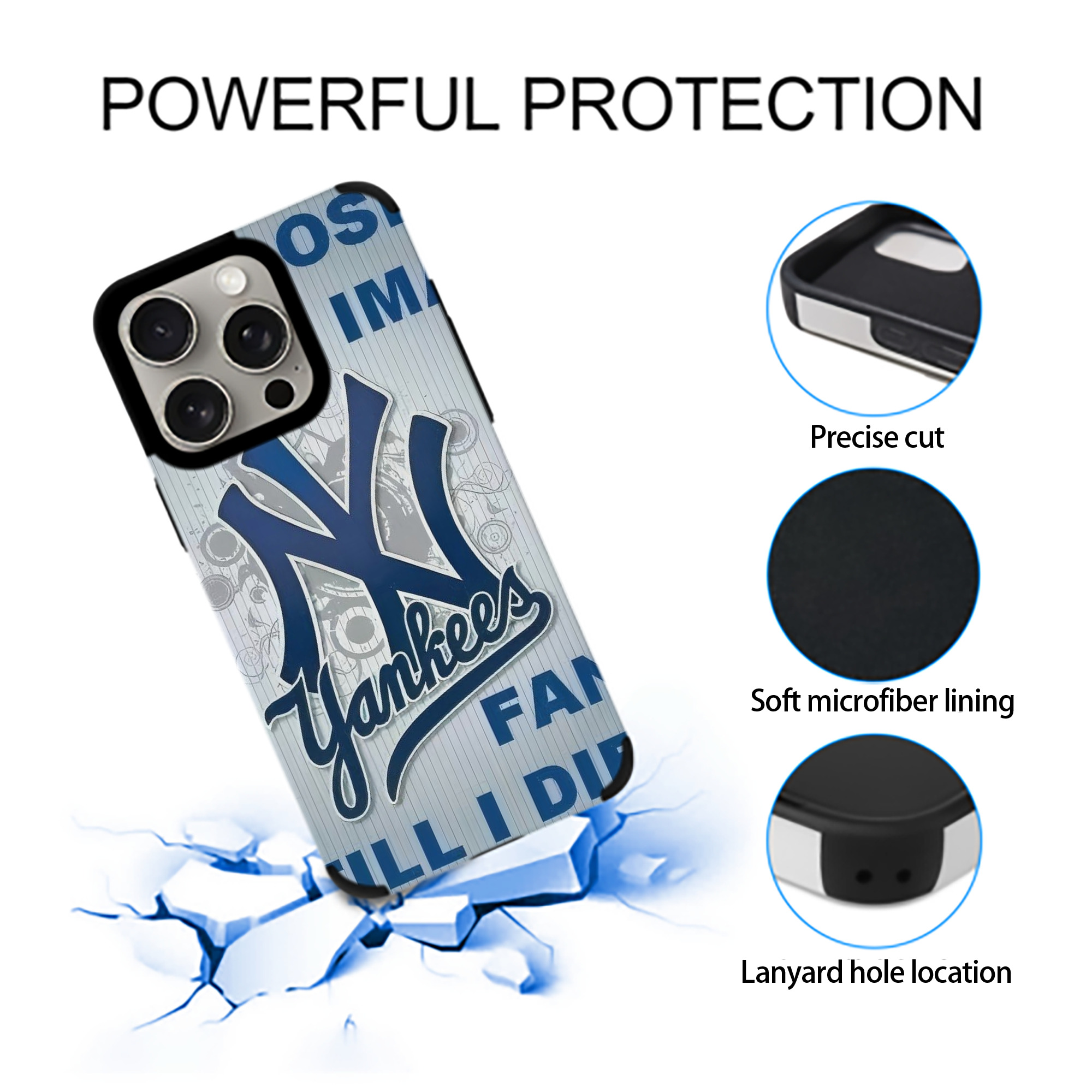 New York Yankees 100 IPhone 15 Pro Max PU Leather Case – Soft Lining, 360° Protection – Precise Fit, 3D Buttons, Easy Charging – Anti-Yellowing, Easy To Clean