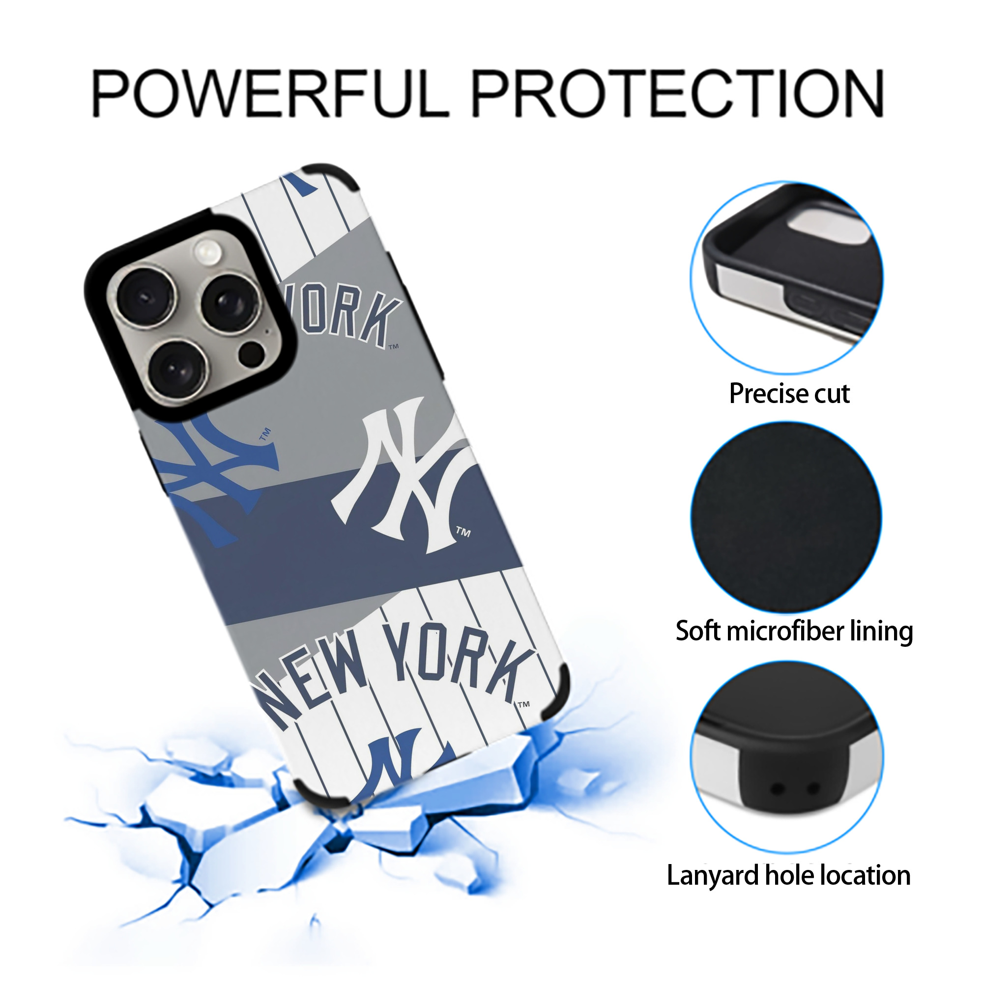New York Yankees 133 IPhone 15 Pro Max PU Leather Case – Soft Lining, 360° Protection – Precise Fit, 3D Buttons, Easy Charging – Anti-Yellowing, Easy To Clean