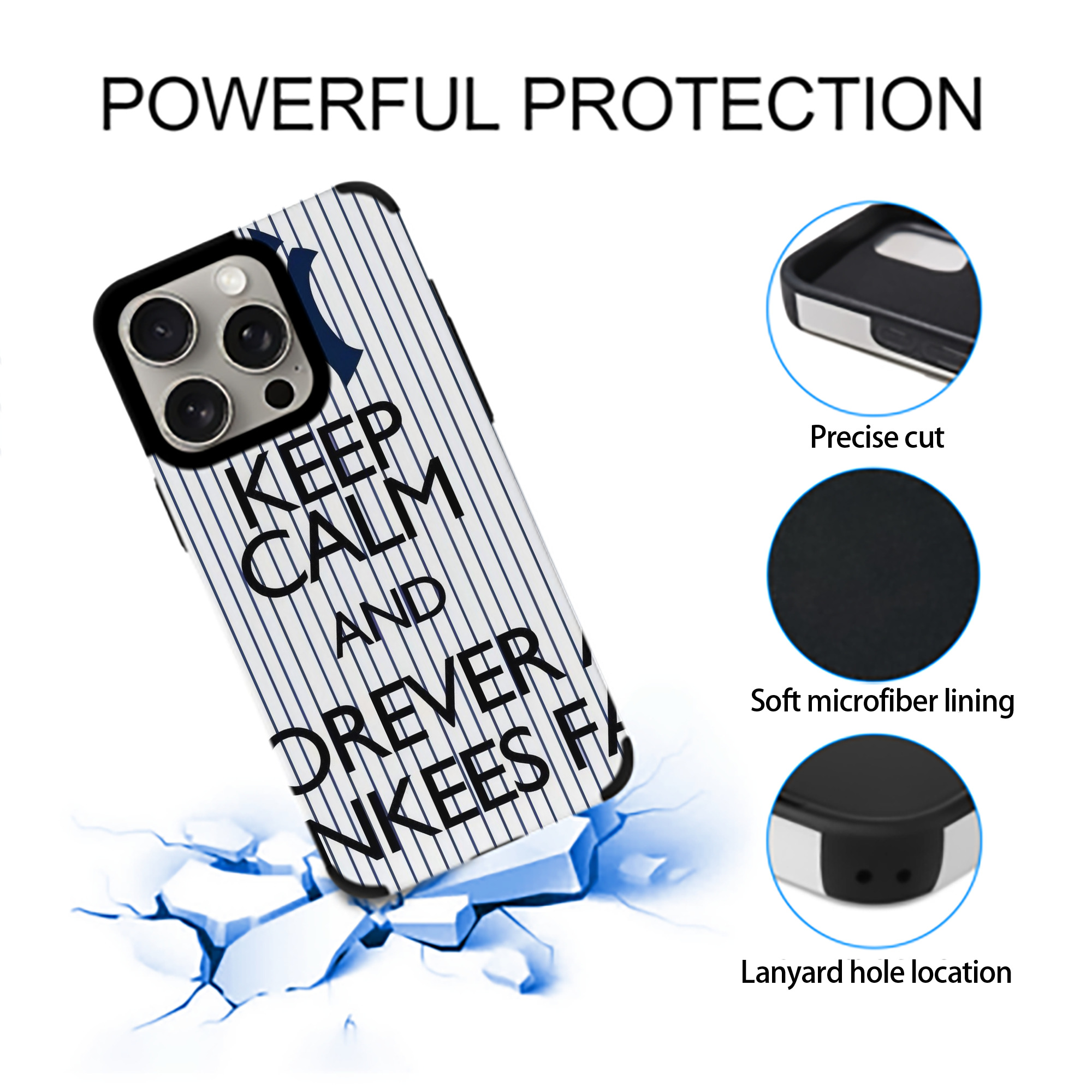 New York Yankees 158 IPhone 15 Pro Max PU Leather Case – Soft Lining, 360° Protection – Precise Fit, 3D Buttons, Easy Charging – Anti-Yellowing, Easy To Clean