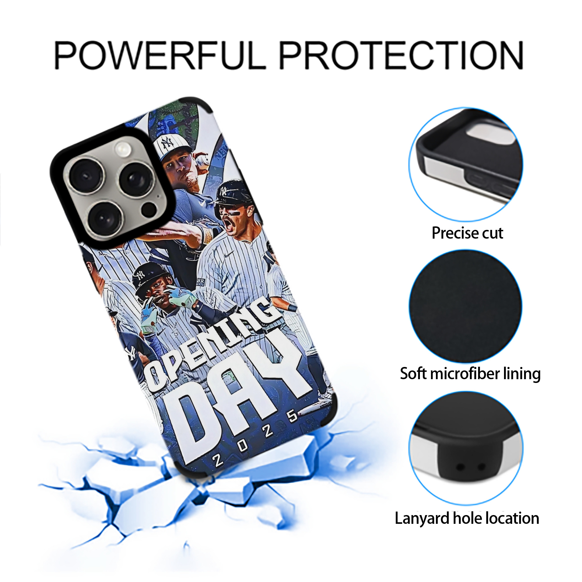 New York Yankees 215 IPhone 15 Pro Max PU Leather Case – Soft Lining, 360° Protection – Precise Fit, 3D Buttons, Easy Charging – Anti-Yellowing, Easy To Clean