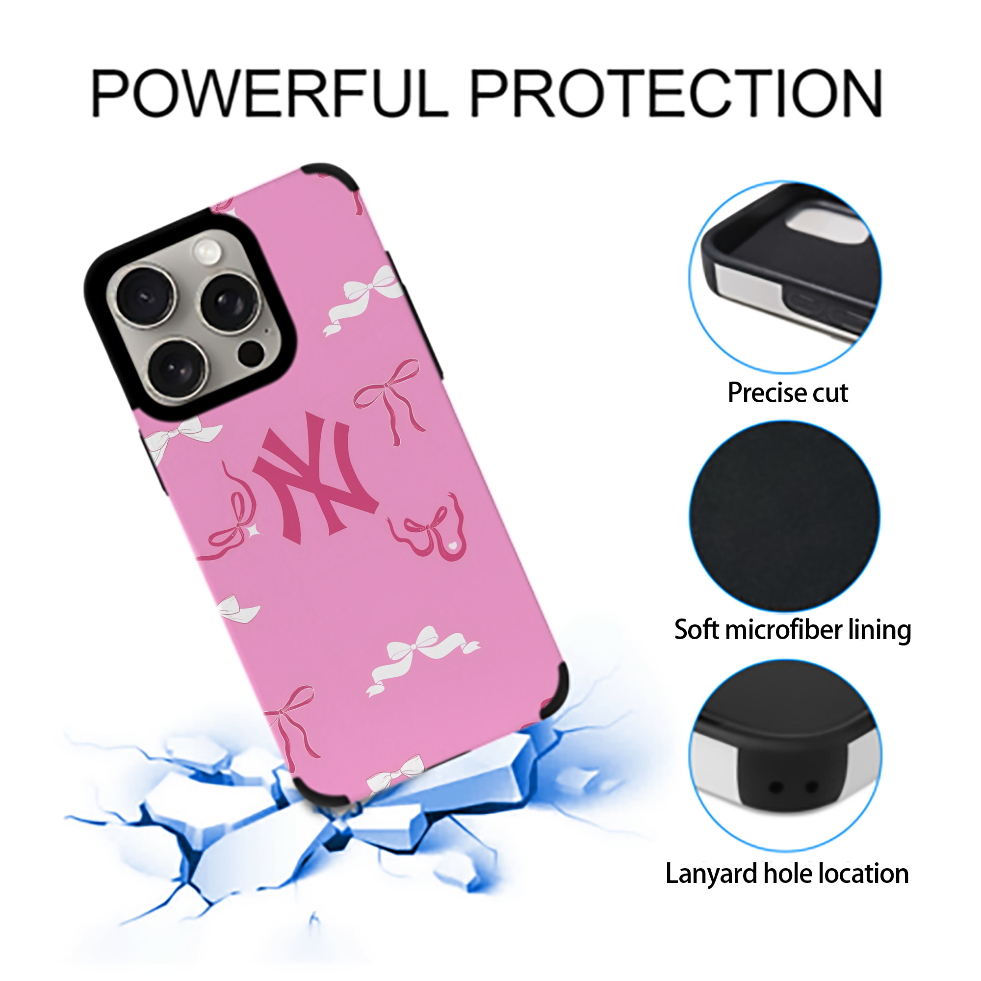 New York Yankees 220 IPhone 15 Pro Max PU Leather Case – Soft Lining, 360° Protection – Precise Fit, 3D Buttons, Easy Charging – Anti-Yellowing, Easy To Clean