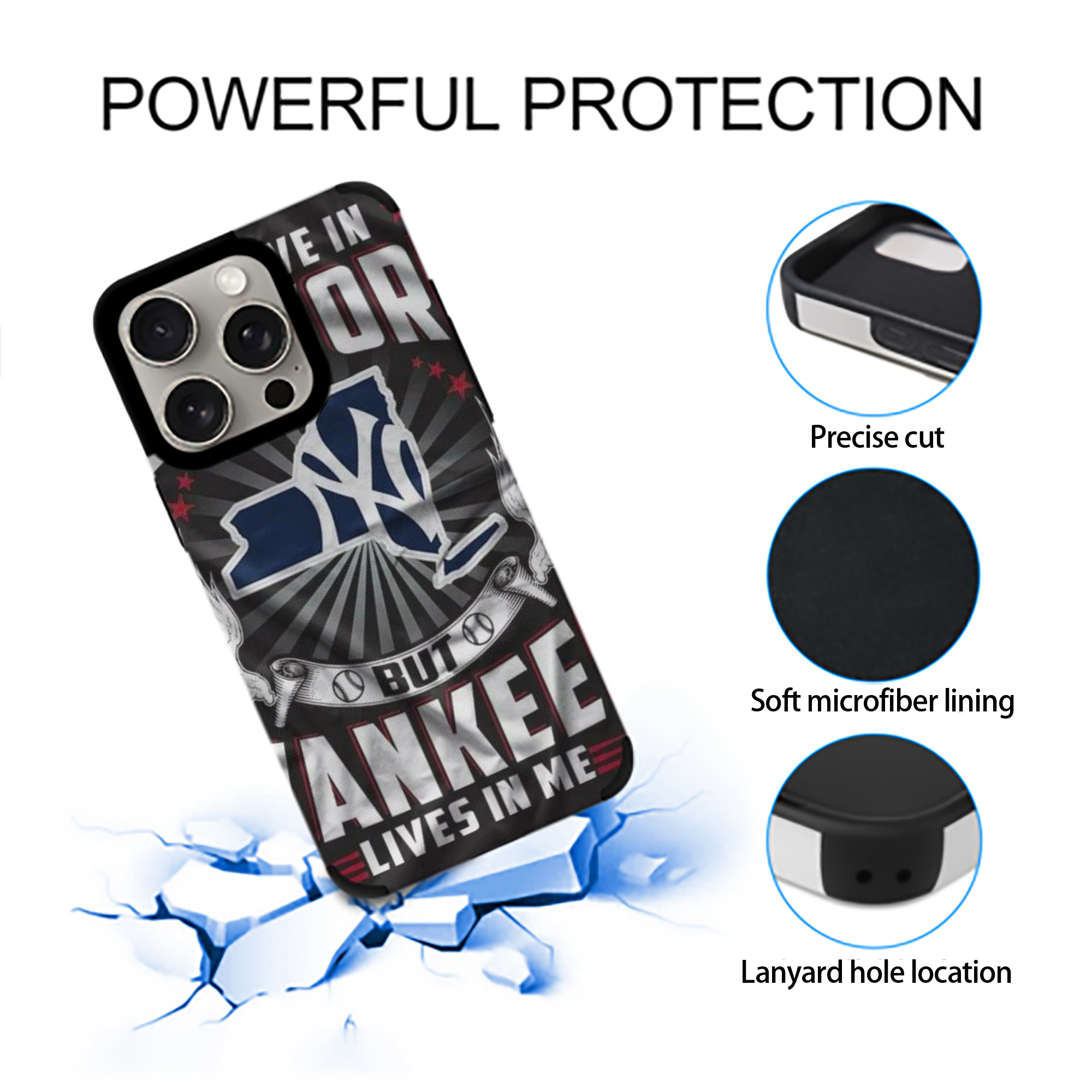 New York Yankees 320 IPhone 15 Pro Max PU Leather Case – Soft Lining, 360° Protection – Precise Fit, 3D Buttons, Easy Charging – Anti-Yellowing, Easy To Clean