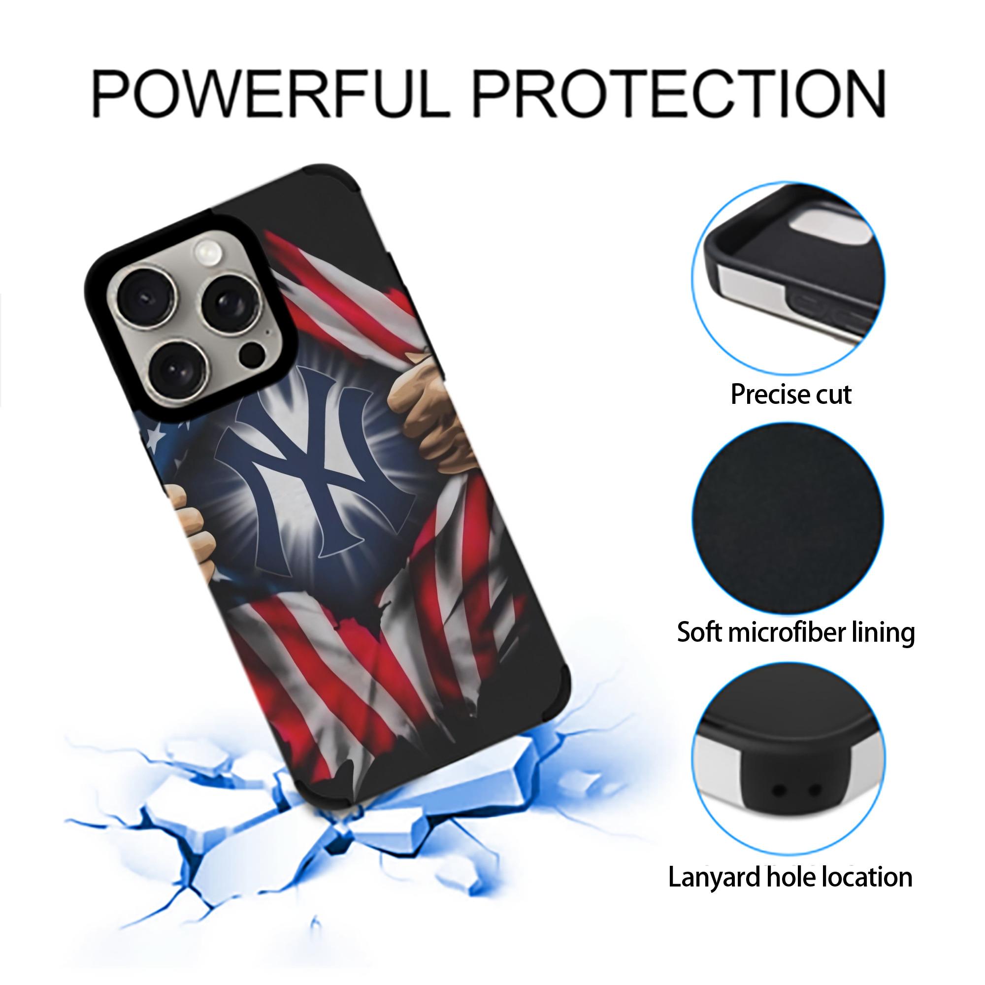New York Yankees US Flag Yankees Inside Me IPhone 15 Pro Max PU Leather Case – Soft Lining, 360° Protection – Precise Fit, 3D Buttons, Easy Charging – Anti-Yellowing, Easy To Clean
