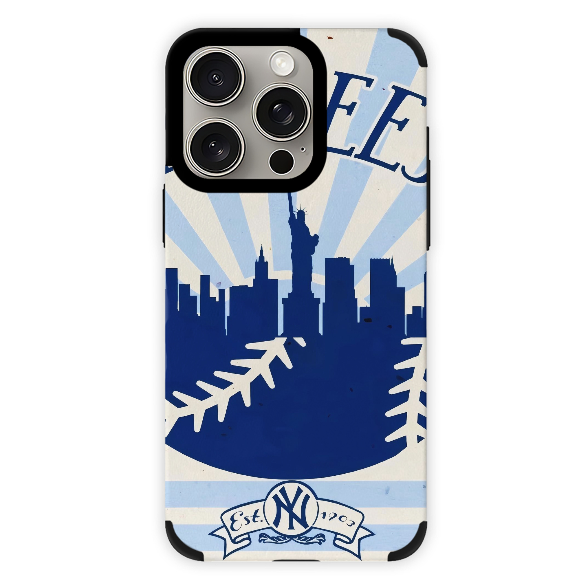 New York Yankees 143 IPhone 15 Pro Max PU Leather Case – Soft Lining, 360° Protection – Precise Fit, 3D Buttons, Easy Charging – Anti-Yellowing, Easy To Clean