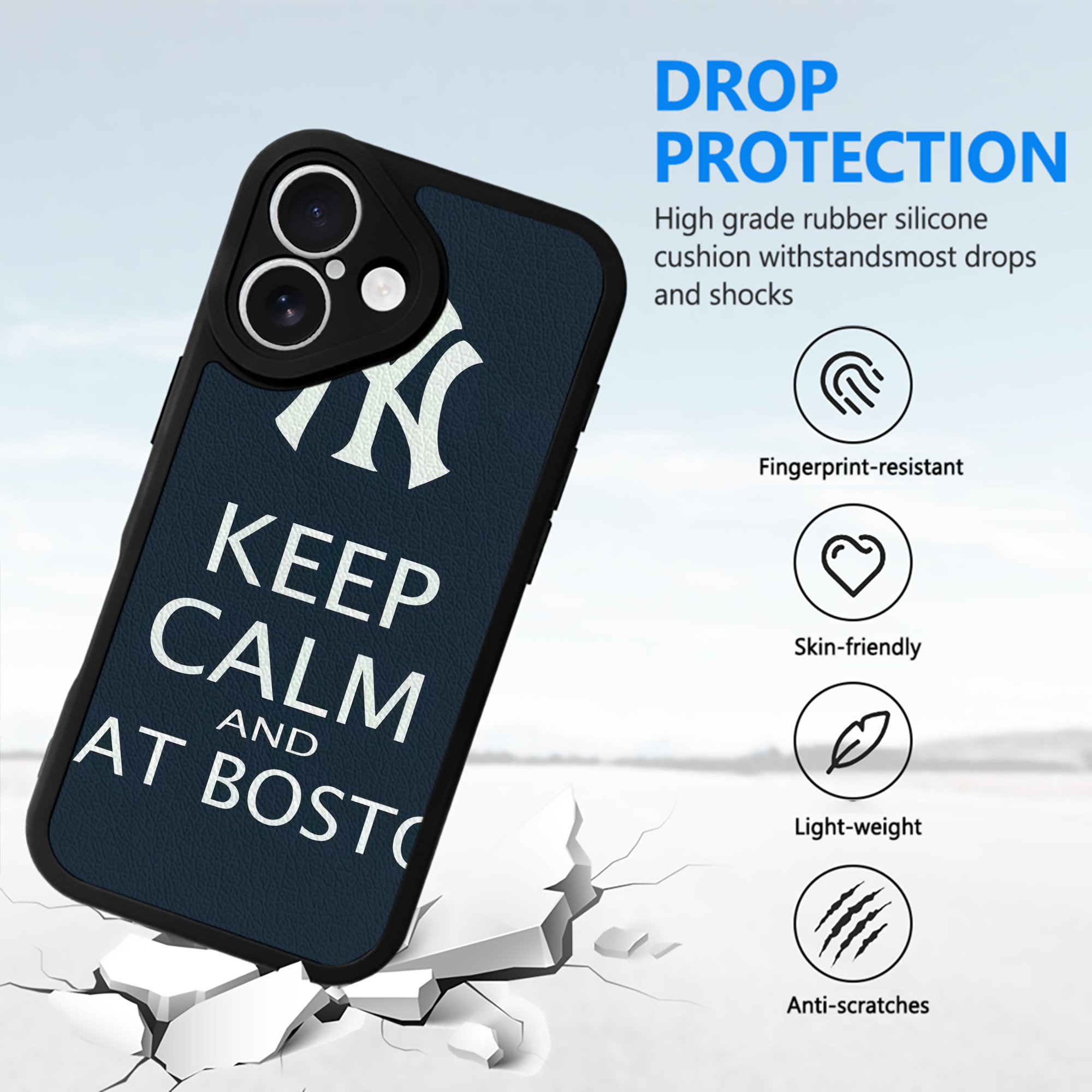 New York Yankees 136 IPhone 16 Silicone Leather Case – UV Print, Lambskin Texture – Perfect Fit, Wireless Charging Compatible, Scratch Resistant, Precise Cutouts – Stylish Protection For IPhone 16