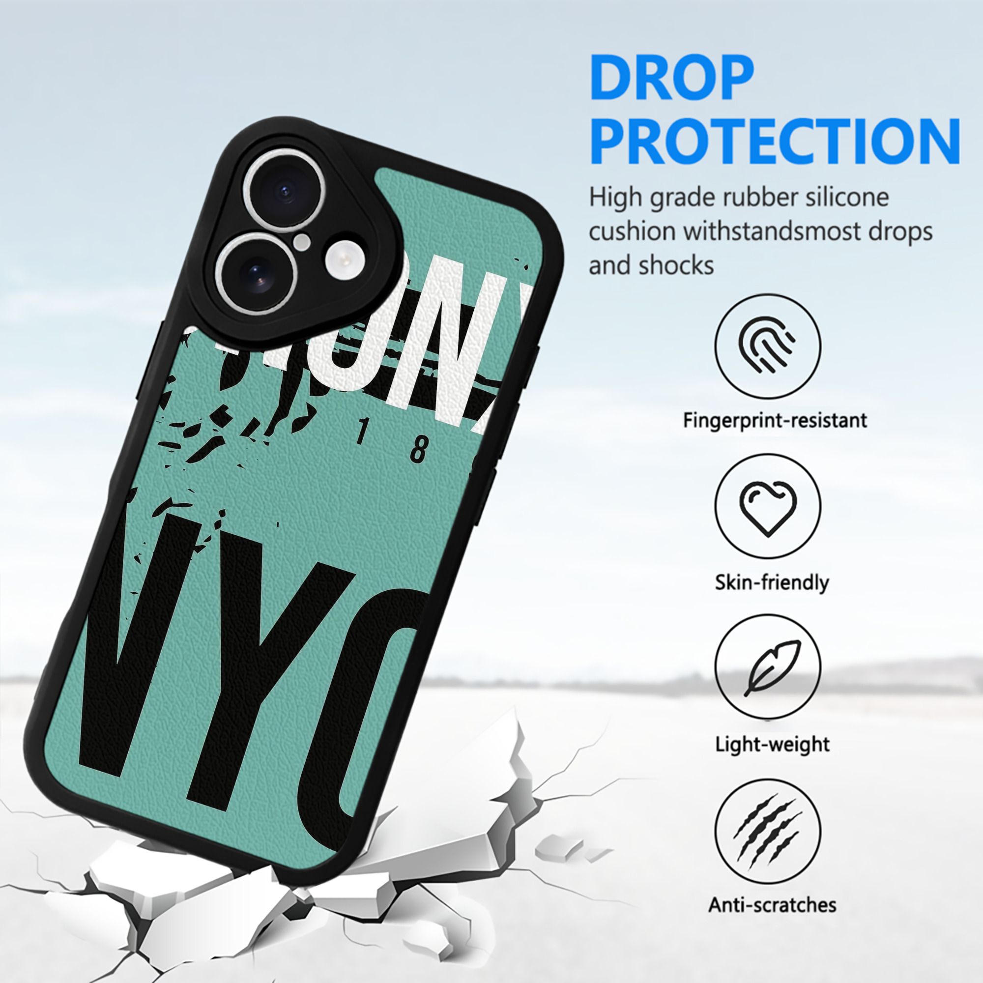 New York Yankees 186 IPhone 16 Silicone Leather Case – UV Print, Lambskin Texture – Perfect Fit, Wireless Charging Compatible, Scratch Resistant, Precise Cutouts – Stylish Protection For IPhone 16