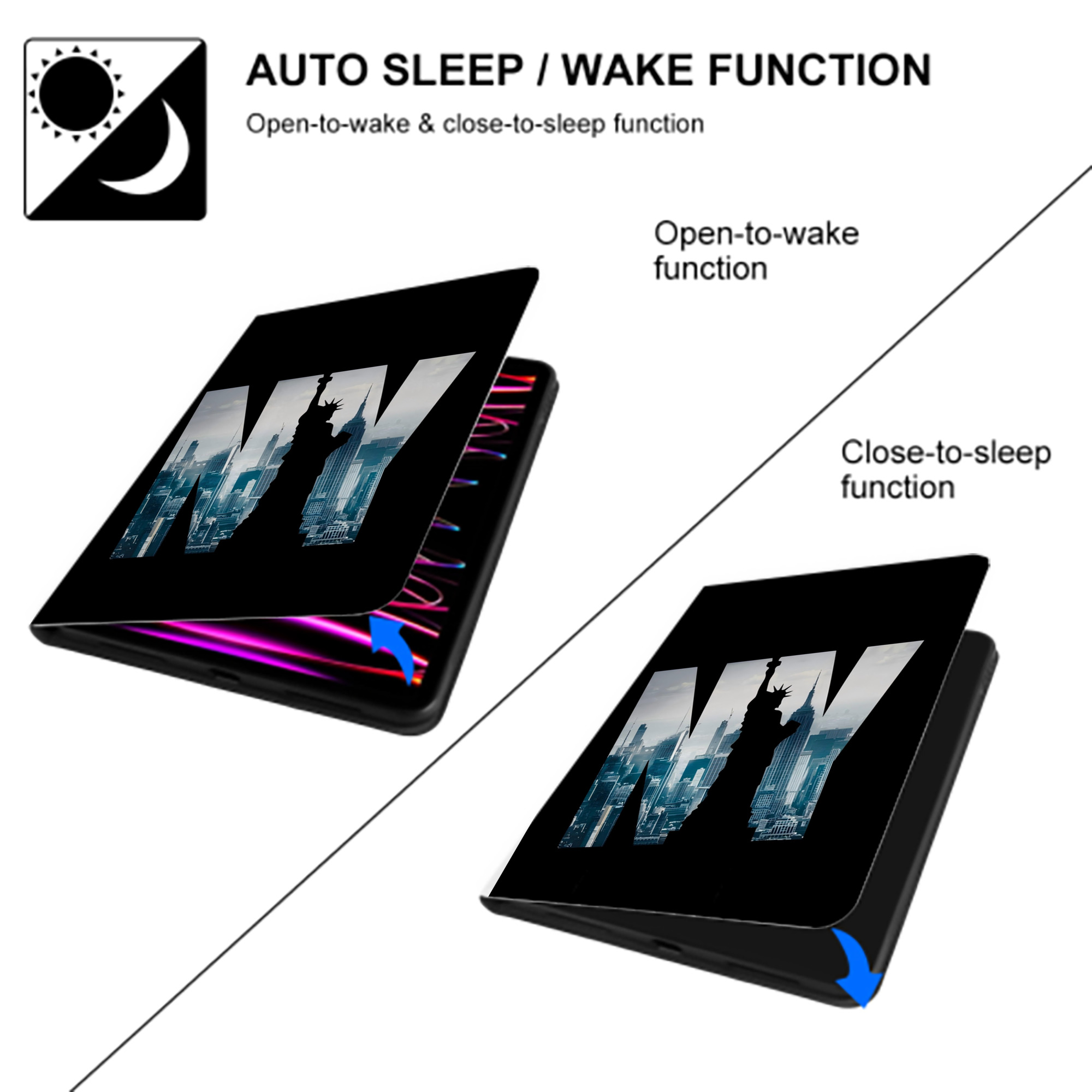 New York Yankees 142 Premium Tri-Fold PU Leather & Silicone IPad Case With Pencil Slot – Fits 9.5,10.5,10.9 – Adjustable Stand, Slim, Protective