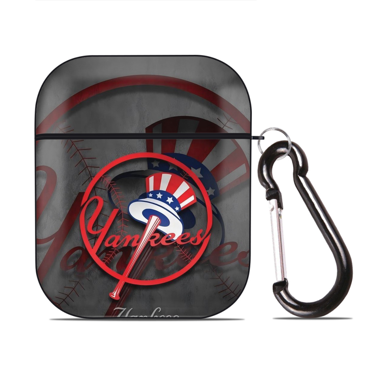 New York Yankees 97 AirPods 2 Case Hard Shell Black, Flexible PC Material, Precise Cutouts, Full Protection, Anti-Fingerprint, Washable, Includes Keychain – Durable & Slim Design