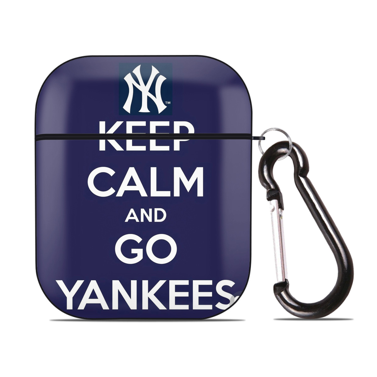 New York Yankees Keep Calm and Go Yankees AirPods 2 Case Hard Shell Black, Flexible PC Material, Precise Cutouts, Full Protection, Anti-Fingerprint, Washable, Includes Keychain – Durable & Slim Design