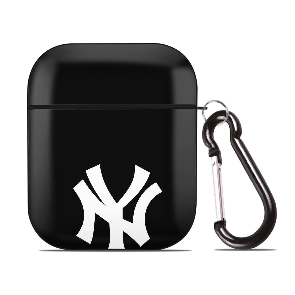 New York Yankees 115 AirPods 2 Case Hard Shell Black, Flexible PC Material, Precise Cutouts, Full Protection, Anti-Fingerprint, Washable, Includes Keychain – Durable & Slim Design