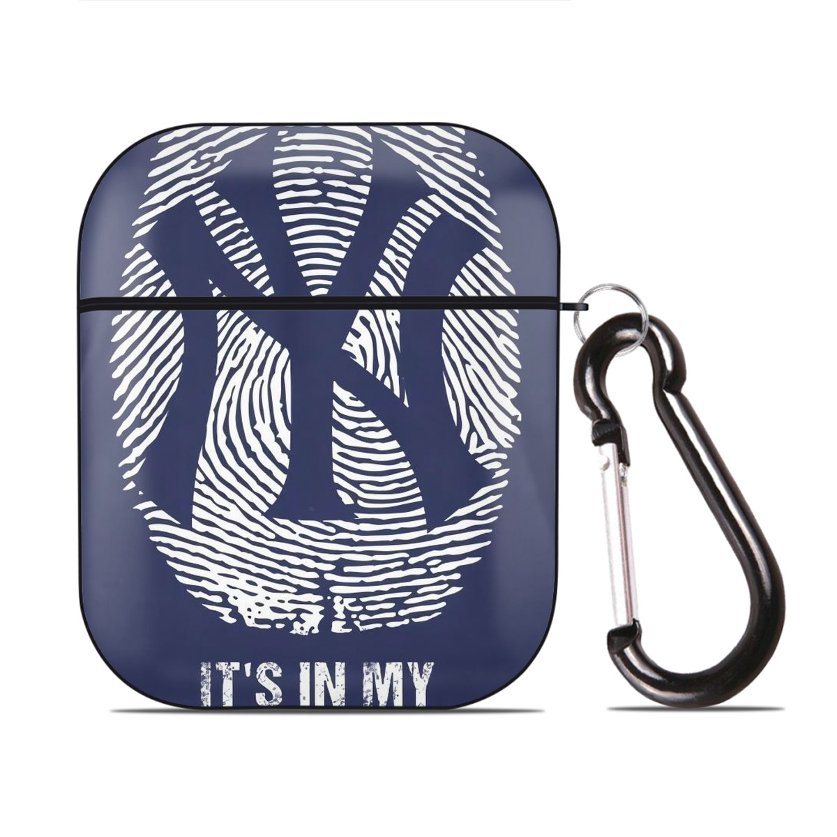 New York Yankees 145 AirPods 2 Case Hard Shell Black, Flexible PC Material, Precise Cutouts, Full Protection, Anti-Fingerprint, Washable, Includes Keychain – Durable & Slim Design