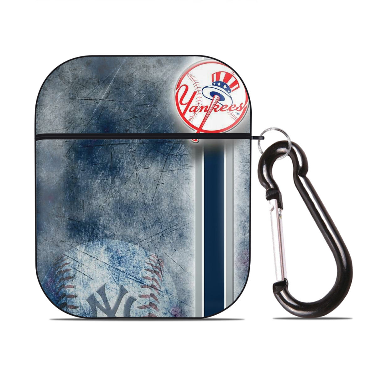 New York Yankees 150 AirPods 2 Case Hard Shell Black, Flexible PC Material, Precise Cutouts, Full Protection, Anti-Fingerprint, Washable, Includes Keychain – Durable & Slim Design