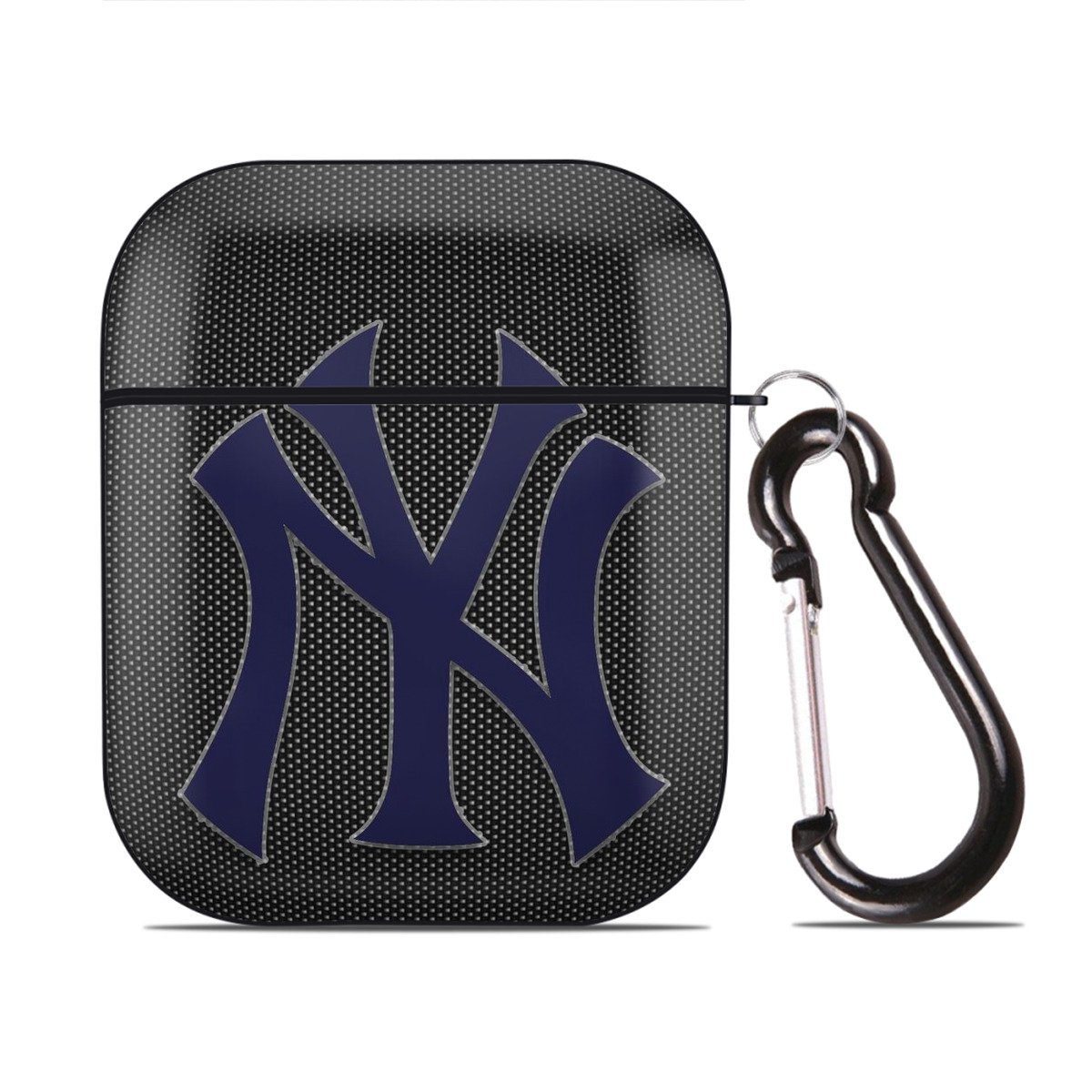 New York Yankees 166 AirPods 2 Case Hard Shell Black, Flexible PC Material, Precise Cutouts, Full Protection, Anti-Fingerprint, Washable, Includes Keychain – Durable & Slim Design