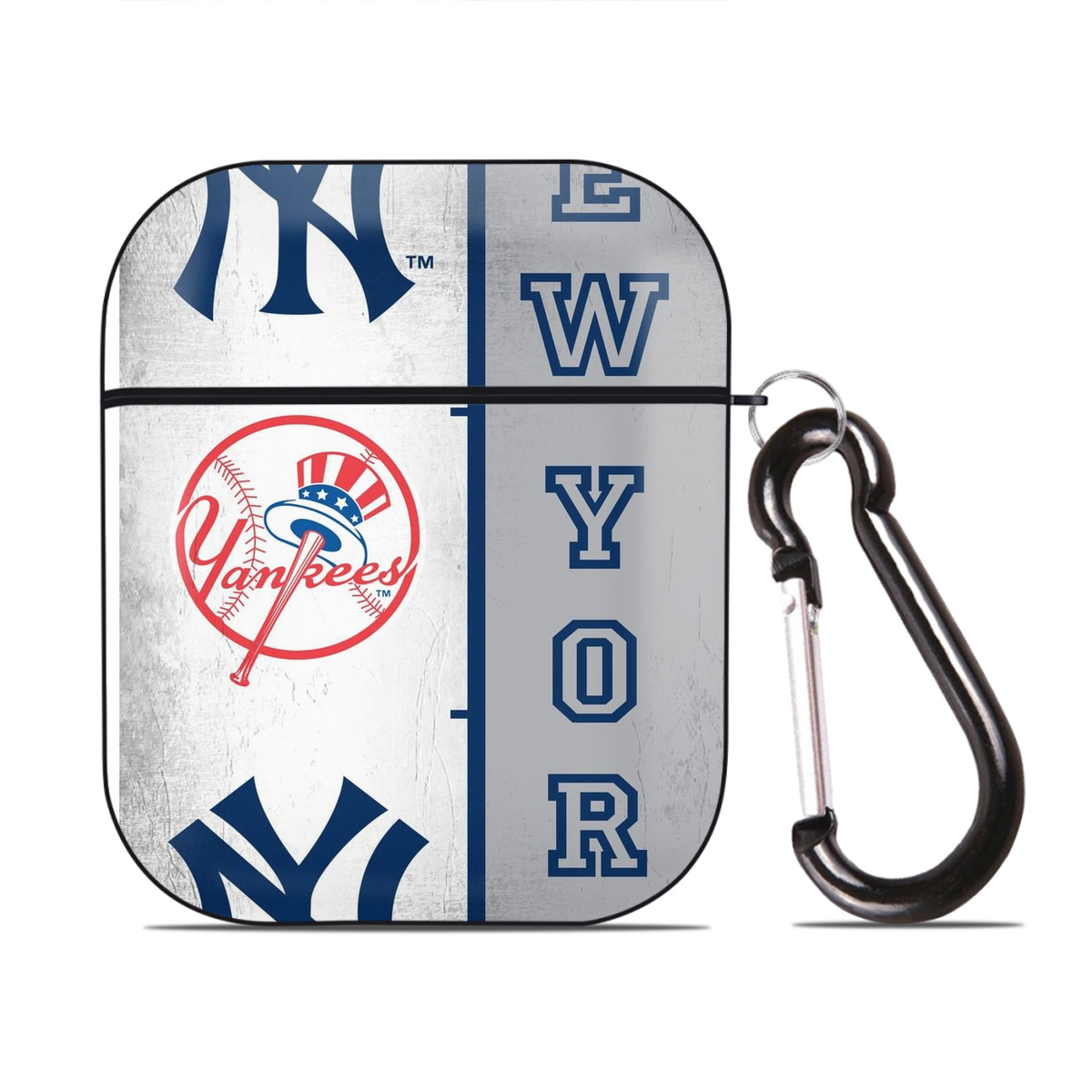 New York Yankees 217 AirPods 2 Case Hard Shell Black, Flexible PC Material, Precise Cutouts, Full Protection, Anti-Fingerprint, Washable, Includes Keychain – Durable & Slim Design