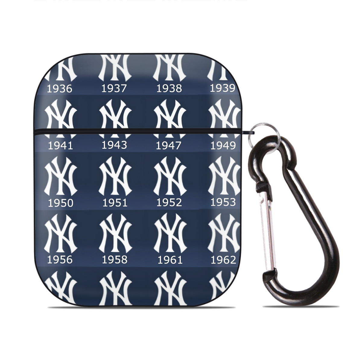 New York Yankees 229 AirPods 2 Case Hard Shell Black, Flexible PC Material, Precise Cutouts, Full Protection, Anti-Fingerprint, Washable, Includes Keychain – Durable & Slim Design