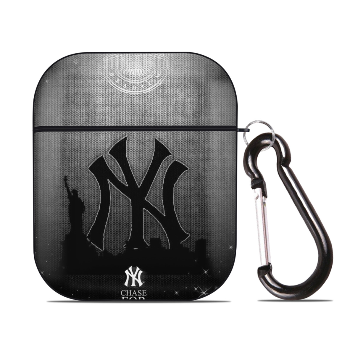 New York Yankees 313 AirPods 2 Case Hard Shell Black, Flexible PC Material, Precise Cutouts, Full Protection, Anti-Fingerprint, Washable, Includes Keychain – Durable & Slim Design