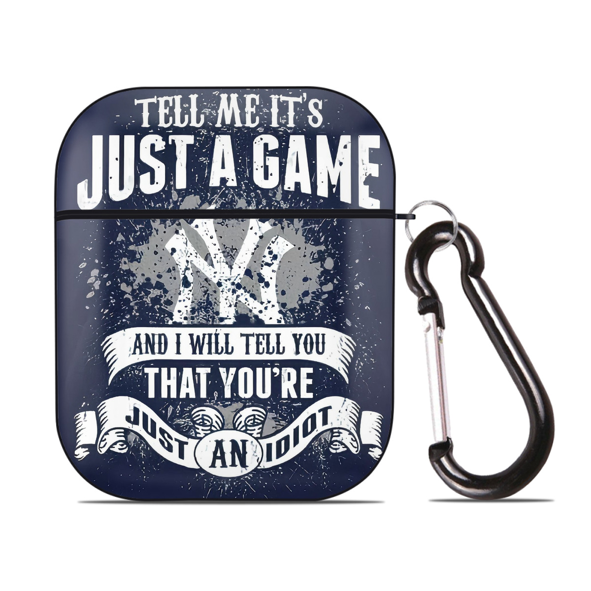 New York Yankees 322 AirPods 2 Case Hard Shell Black, Flexible PC Material, Precise Cutouts, Full Protection, Anti-Fingerprint, Washable, Includes Keychain – Durable & Slim Design