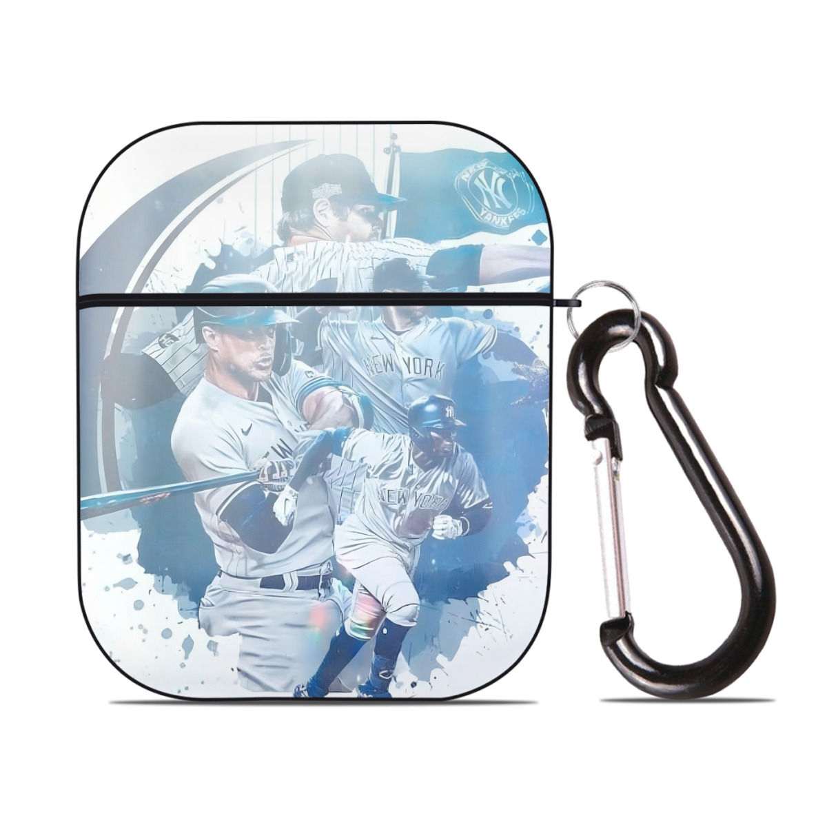 New York Yankees 329 AirPods 2 Case Hard Shell Black, Flexible PC Material, Precise Cutouts, Full Protection, Anti-Fingerprint, Washable, Includes Keychain – Durable & Slim Design