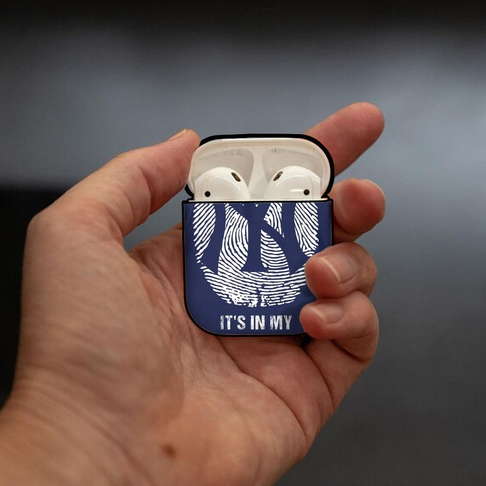 New York Yankees 145 AirPods 2 Case Hard Shell Black, Flexible PC Material, Precise Cutouts, Full Protection, Anti-Fingerprint, Washable, Includes Keychain – Durable & Slim Design