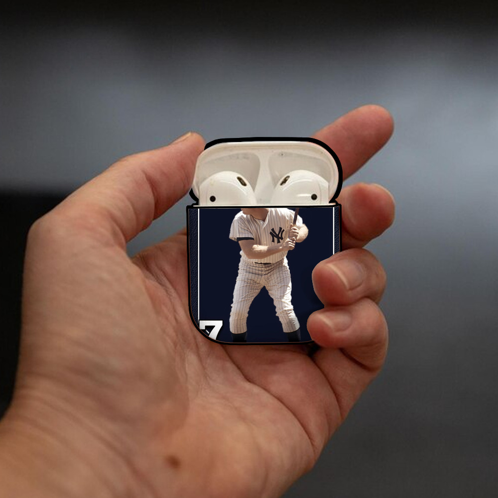 New York Yankees 344 AirPods 2 Case Hard Shell Black, Flexible PC Material, Precise Cutouts, Full Protection, Anti-Fingerprint, Washable, Includes Keychain – Durable & Slim Design