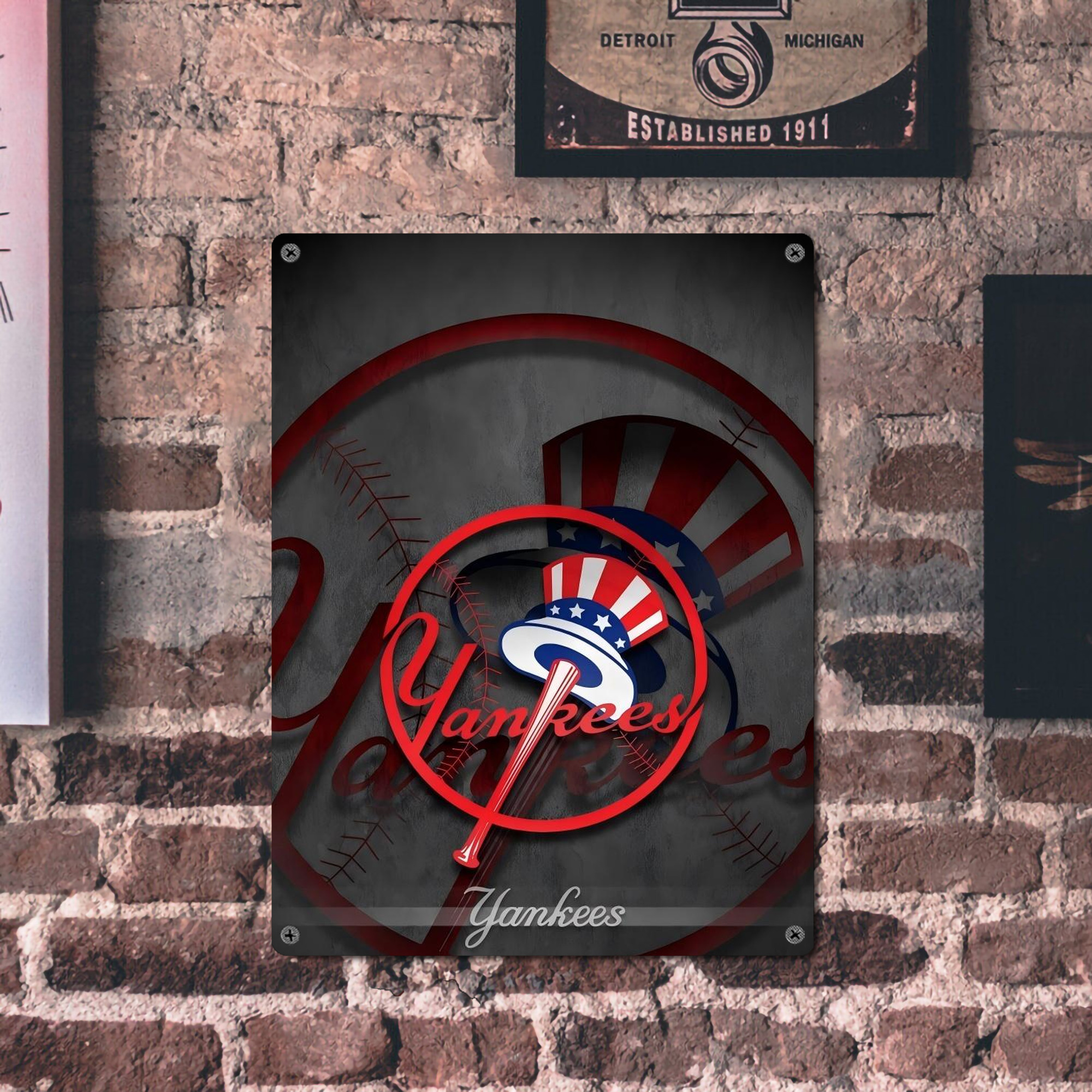 New York Yankees 97 Vintage Metal Tin Sign 12x16inch – Retro Wall Art Decor For Home, Bar, Kitchen, Bedroom, Office – Durable Iron Sheet Poster, Easy To Hang, Full-Color Printing