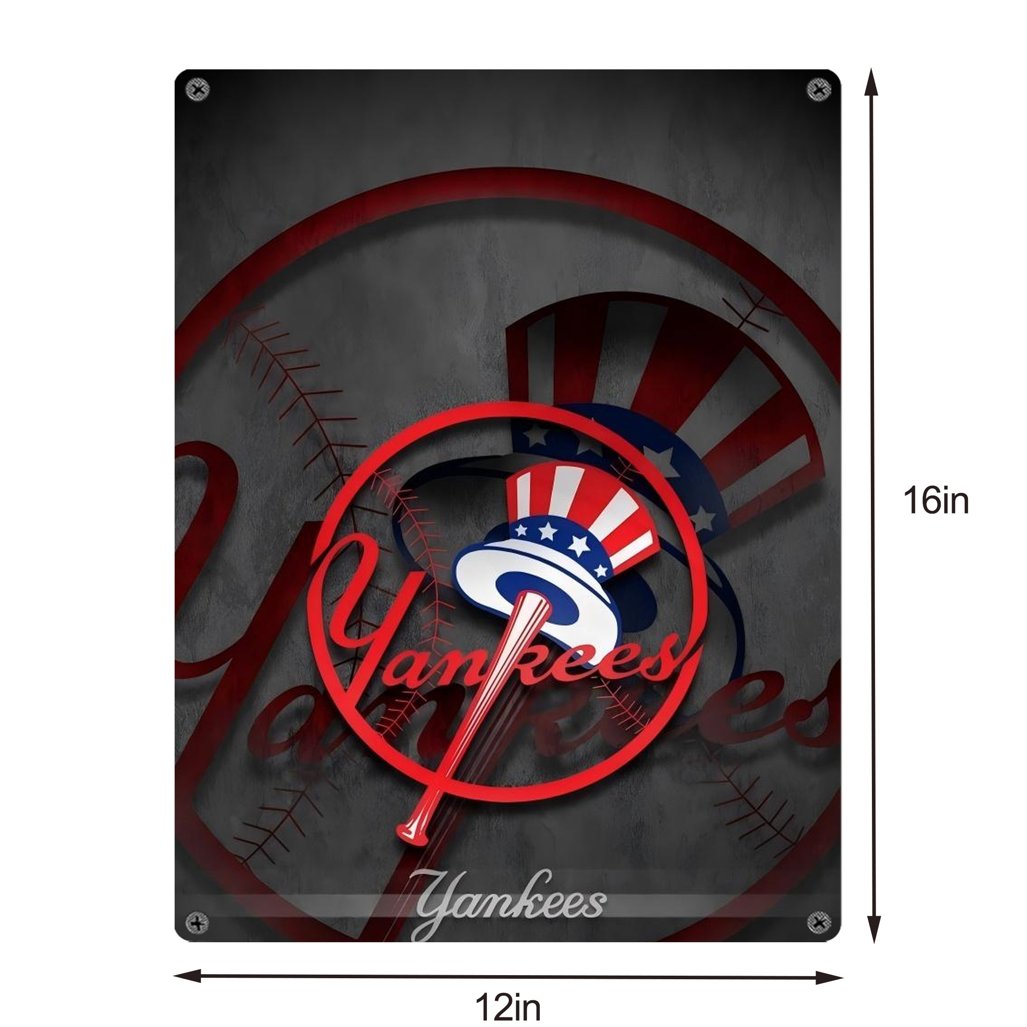 New York Yankees 97 Vintage Metal Tin Sign 12x16inch – Retro Wall Art Decor For Home, Bar, Kitchen, Bedroom, Office – Durable Iron Sheet Poster, Easy To Hang, Full-Color Printing