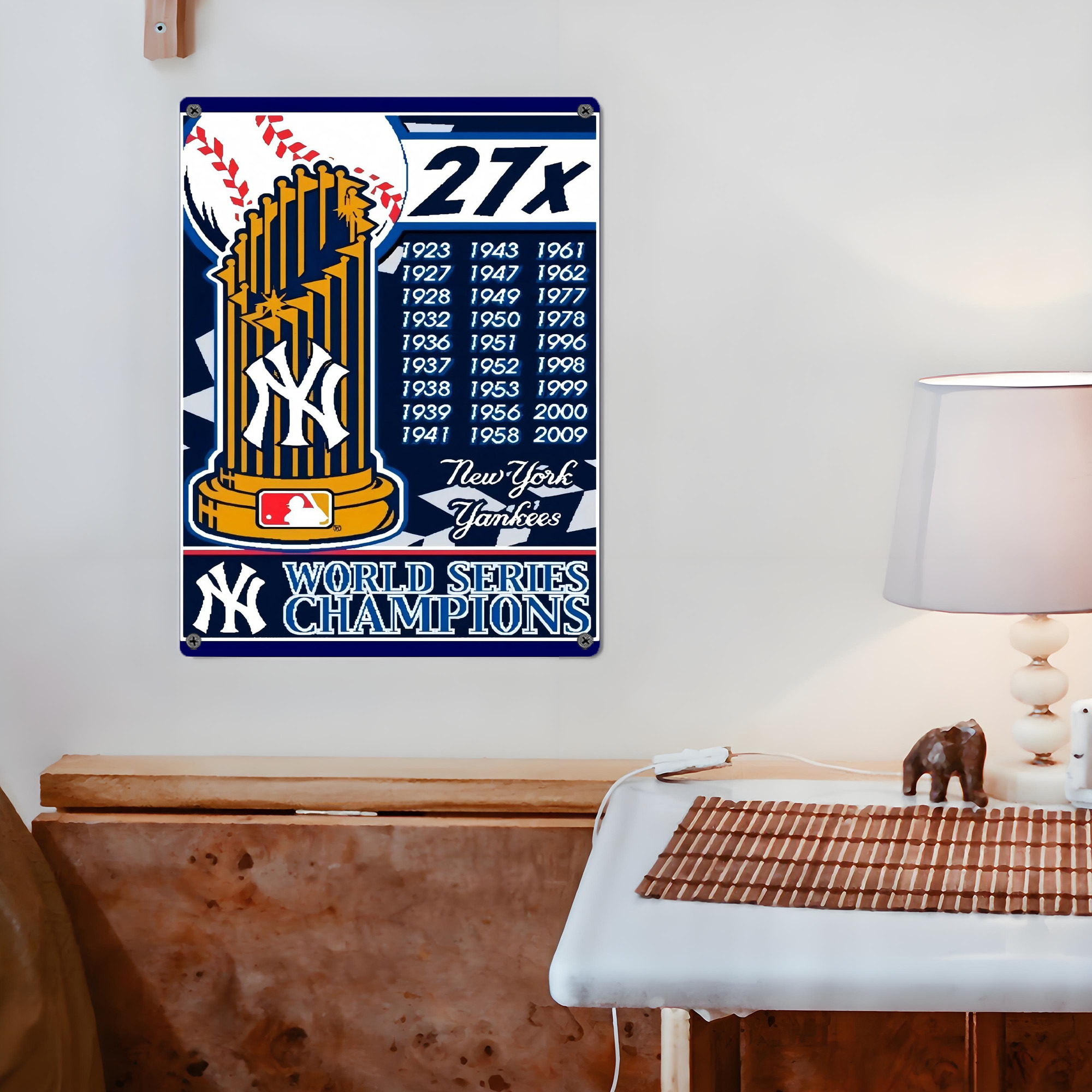 New York Yankees 108 Vintage Metal Tin Sign 12x16inch – Retro Wall Art Decor For Home, Bar, Kitchen, Bedroom, Office – Durable Iron Sheet Poster, Easy To Hang, Full-Color Printing