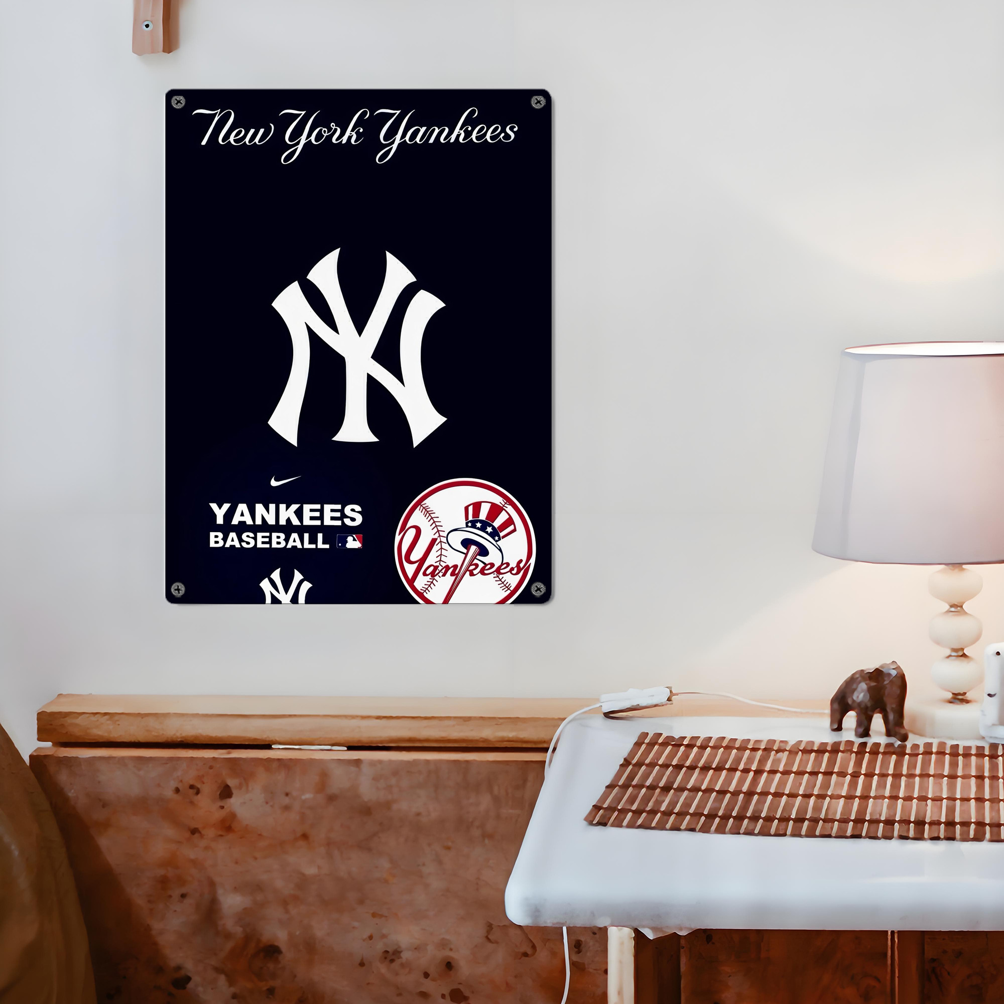New York Yankees 122 Vintage Metal Tin Sign 12x16inch – Retro Wall Art Decor For Home, Bar, Kitchen, Bedroom, Office – Durable Iron Sheet Poster, Easy To Hang, Full-Color Printing