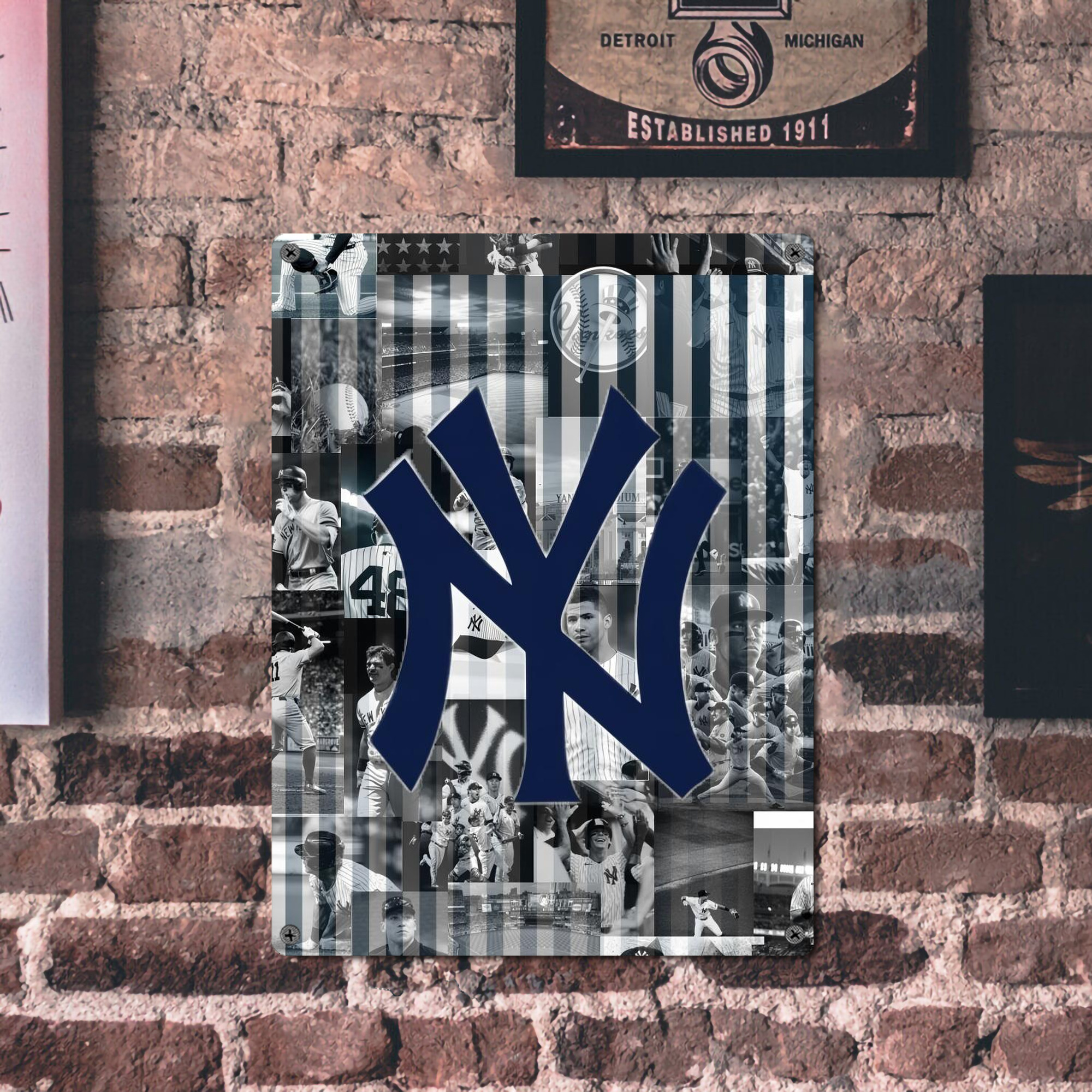 New York Yankees 135 Vintage Metal Tin Sign 12x16inch – Retro Wall Art Decor For Home, Bar, Kitchen, Bedroom, Office – Durable Iron Sheet Poster, Easy To Hang, Full-Color Printing