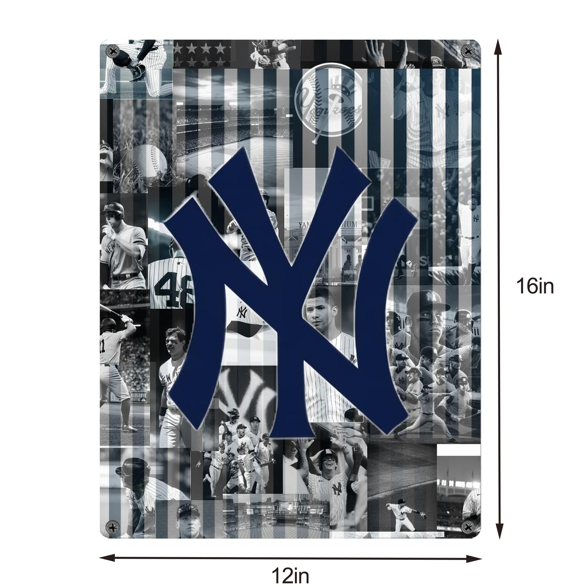 New York Yankees 135 Vintage Metal Tin Sign 12x16inch – Retro Wall Art Decor For Home, Bar, Kitchen, Bedroom, Office – Durable Iron Sheet Poster, Easy To Hang, Full-Color Printing