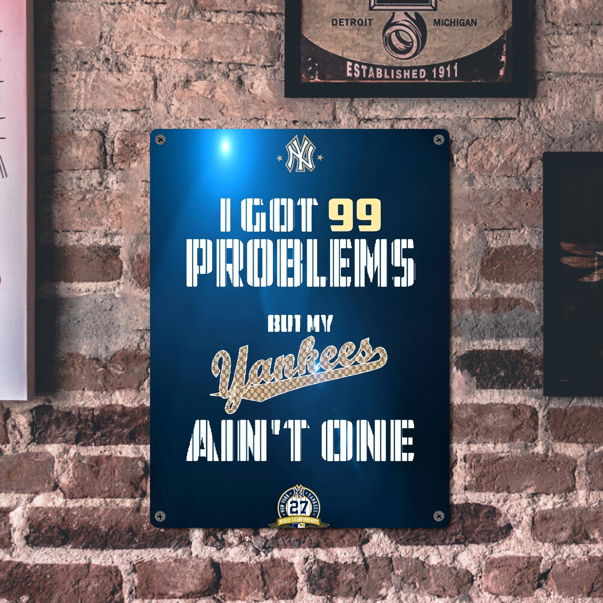 New York Yankees 140 Vintage Metal Tin Sign 12x16inch – Retro Wall Art Decor For Home, Bar, Kitchen, Bedroom, Office – Durable Iron Sheet Poster, Easy To Hang, Full-Color Printing