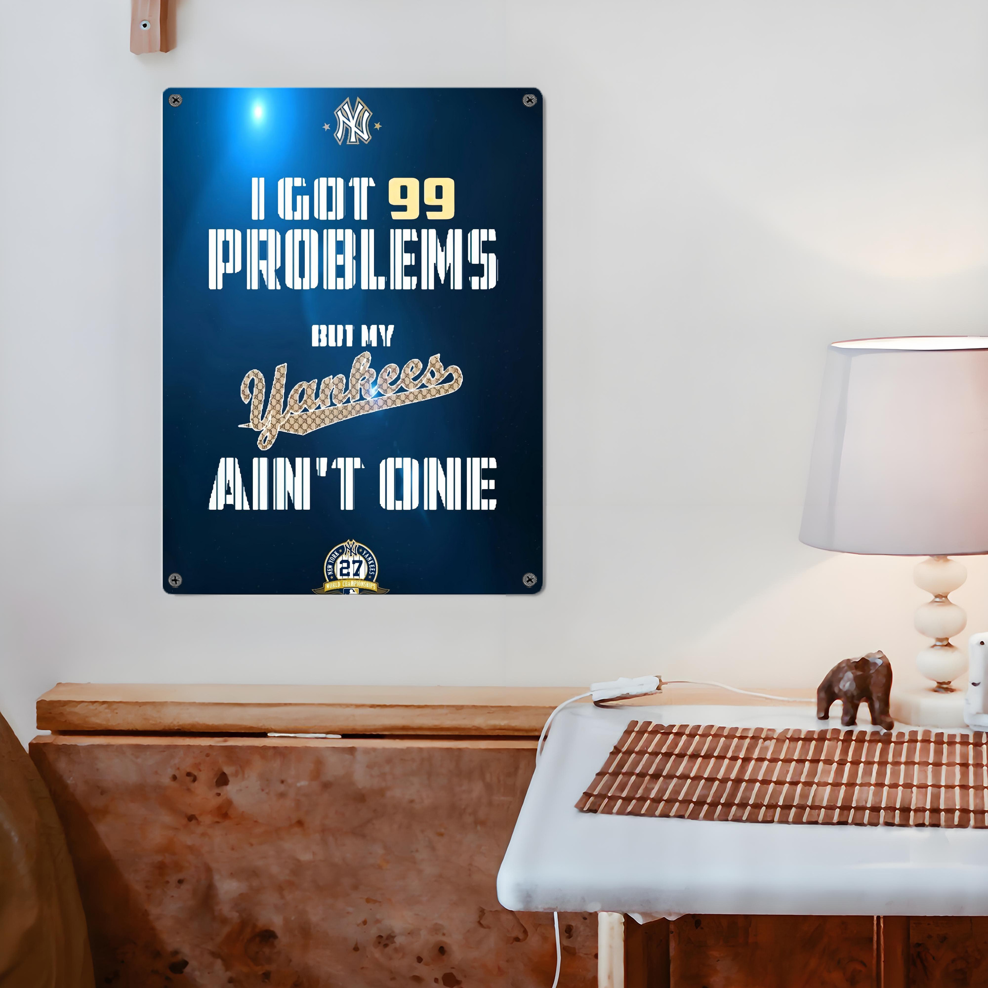 New York Yankees 140 Vintage Metal Tin Sign 12x16inch – Retro Wall Art Decor For Home, Bar, Kitchen, Bedroom, Office – Durable Iron Sheet Poster, Easy To Hang, Full-Color Printing